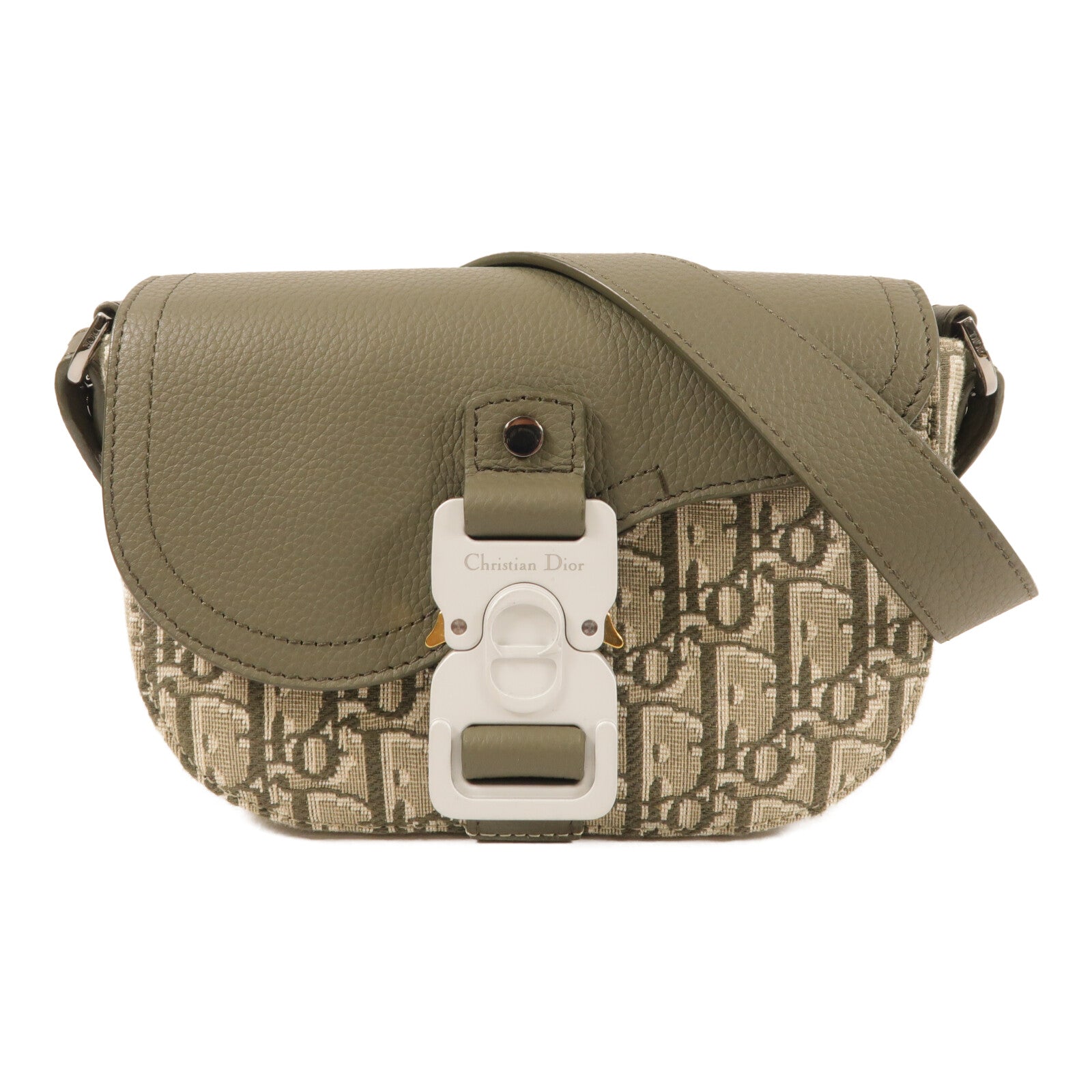 Dior 帆布/牛皮皮革Mini Saddle Messenger肩背袋