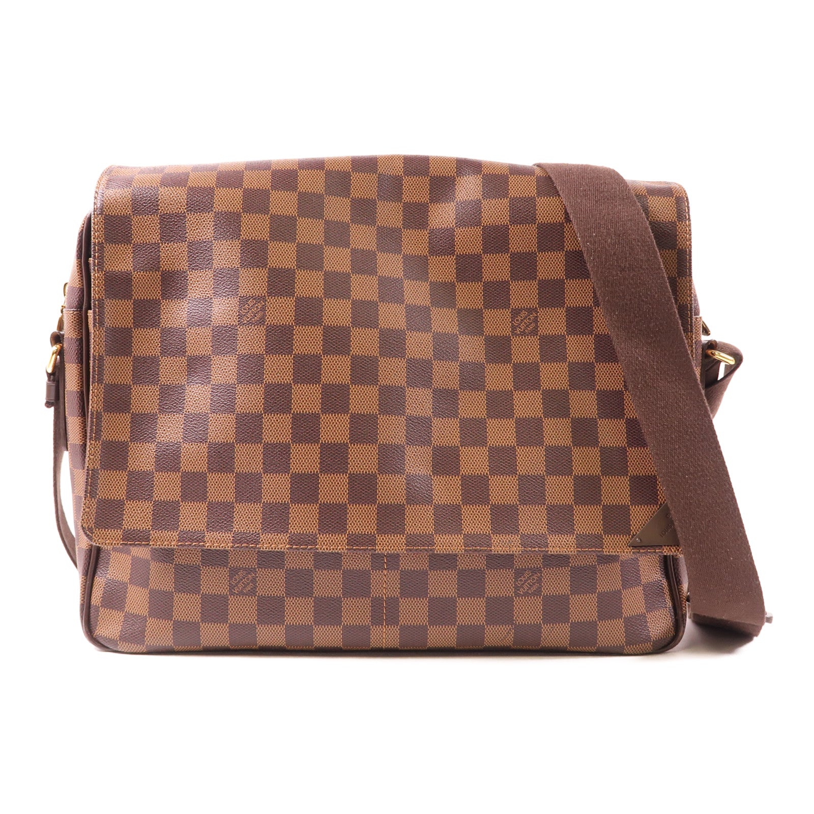 LOUIS VUITTON Damier Shelton GM金扣肩背袋