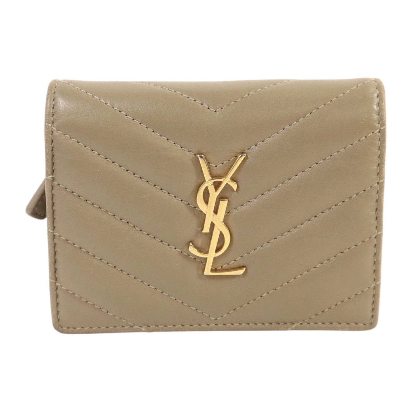 SAINT LAURENT 羊皮皮革Wallet金扣錢包