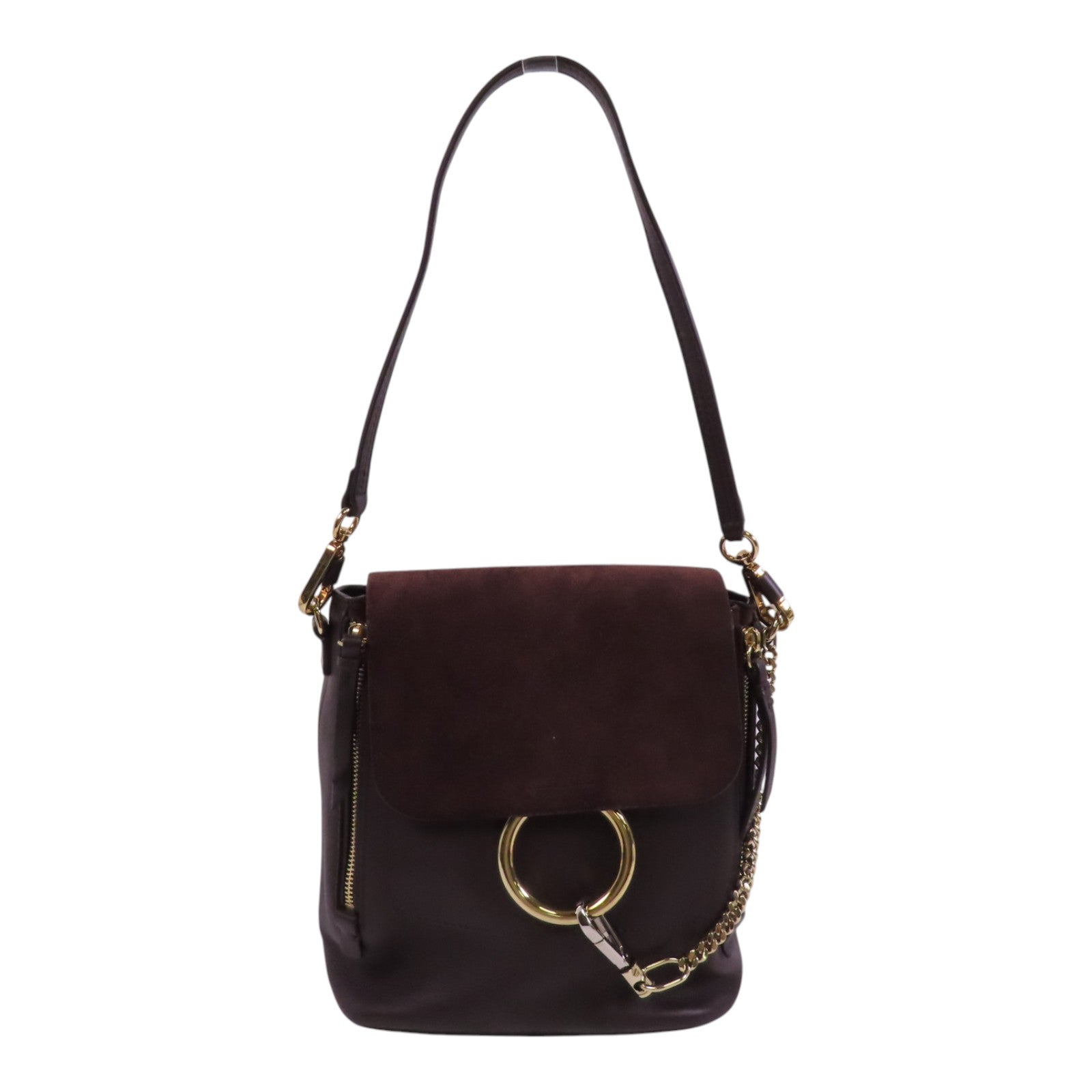 Chloe 牛皮皮革Faye金扣肩背背包兩用袋