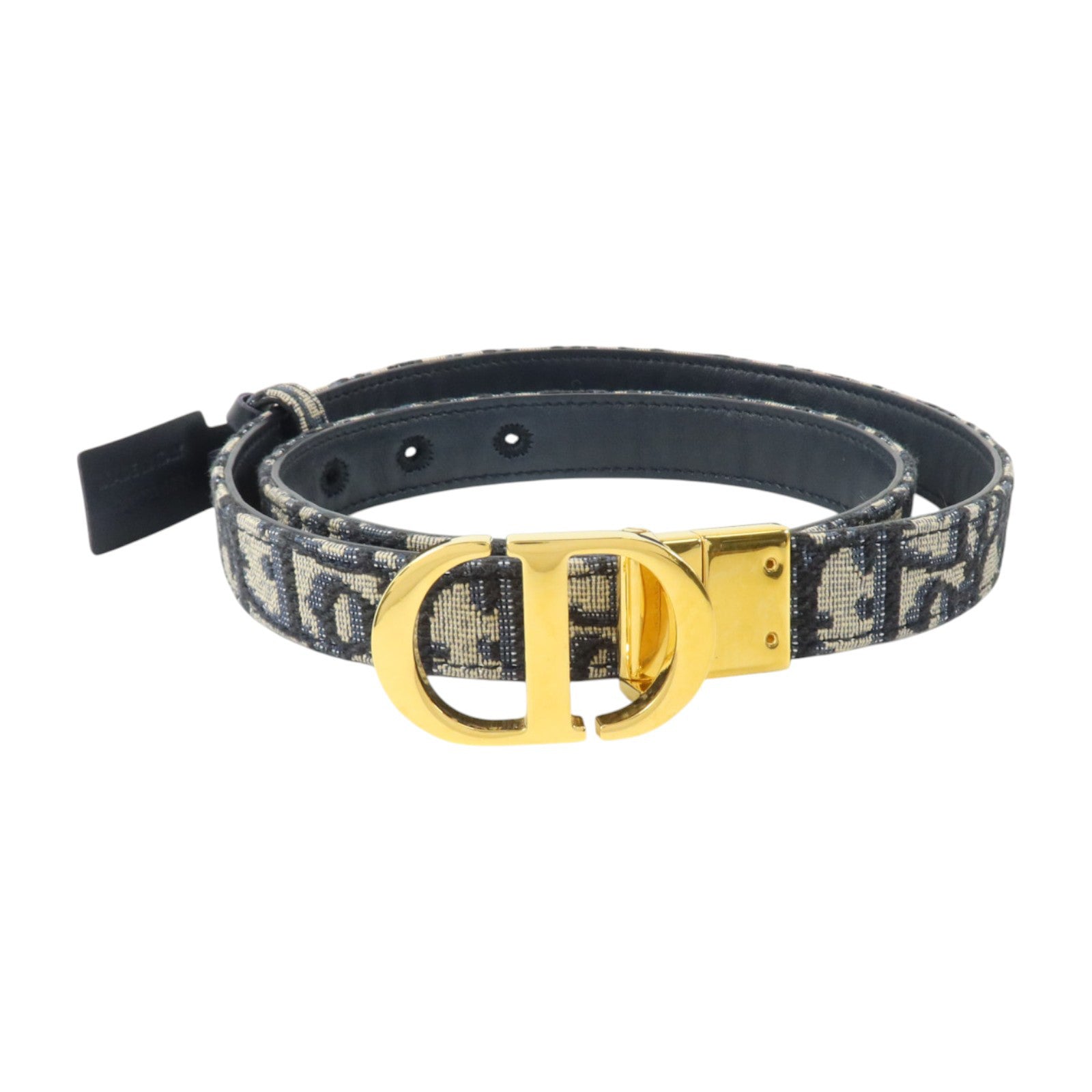 Dior Oblique帆布30 Montaigne Reversible Belt 75cm金扣腰帶
