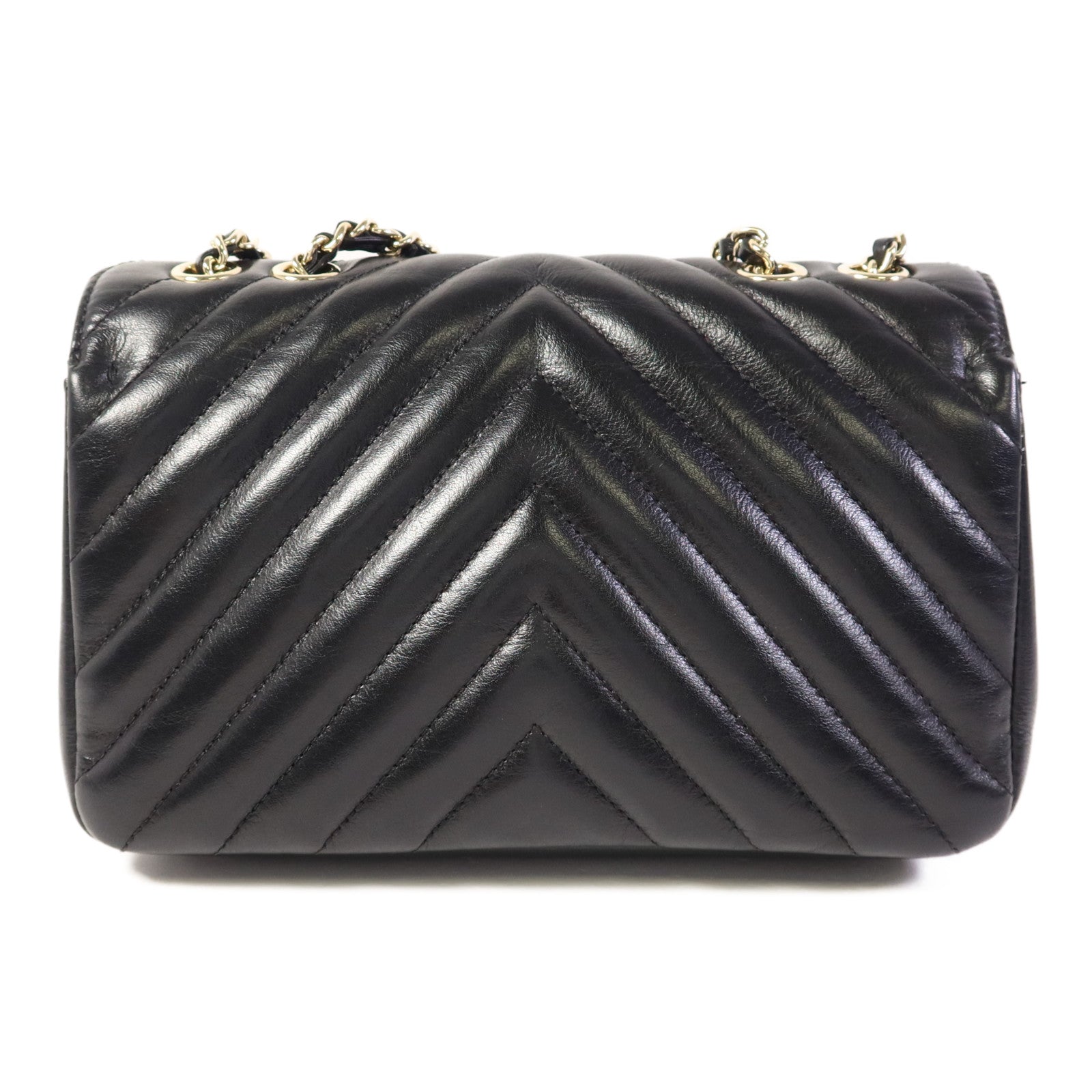 CHANEL 牛皮皮革Shoulder Bag金扣鏈帶肩背袋