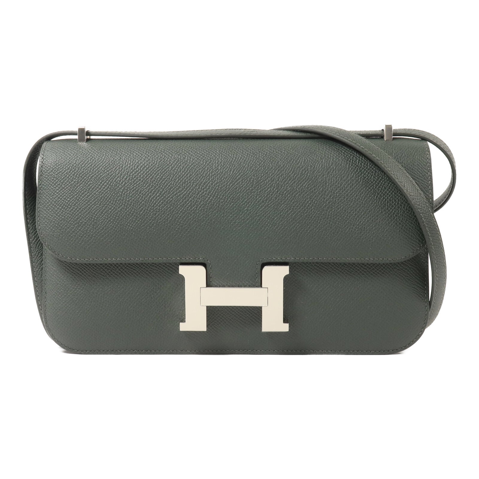 HERMES Epsom皮革Constance Elan肩背袋Vert Mangrove