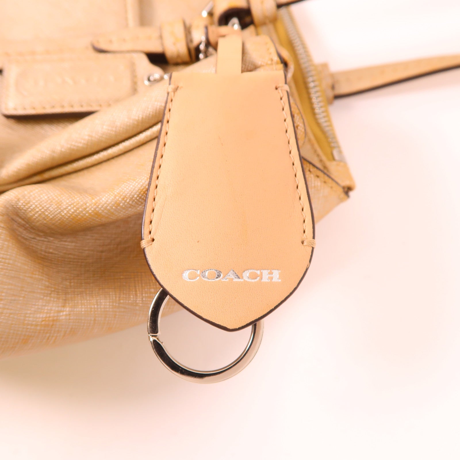 COACH 皮革Shoulder Bag銀扣肩背袋