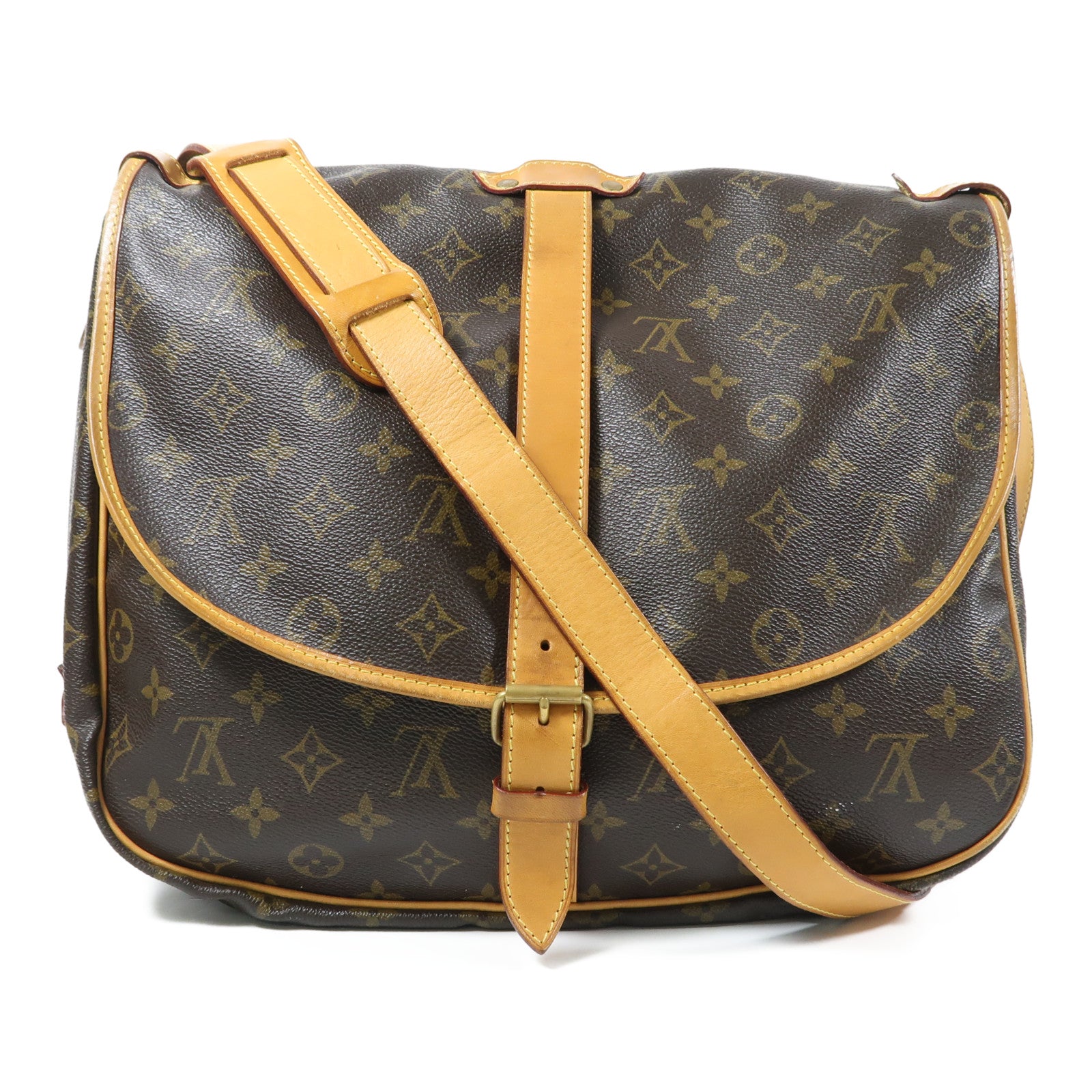 LOUIS VUITTON Monogram Saumur 35金扣肩背袋