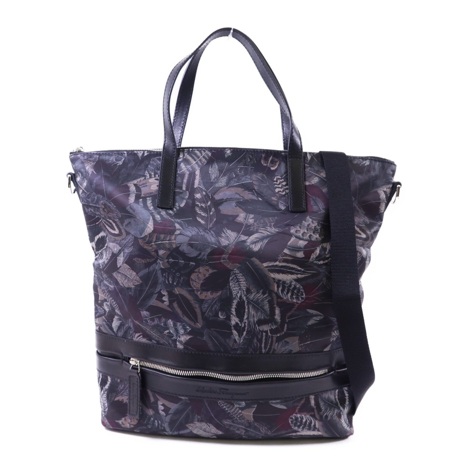 Salvatore Ferragamo 尼龍2 Way Shoulder銀扣手挽肩背兩用袋