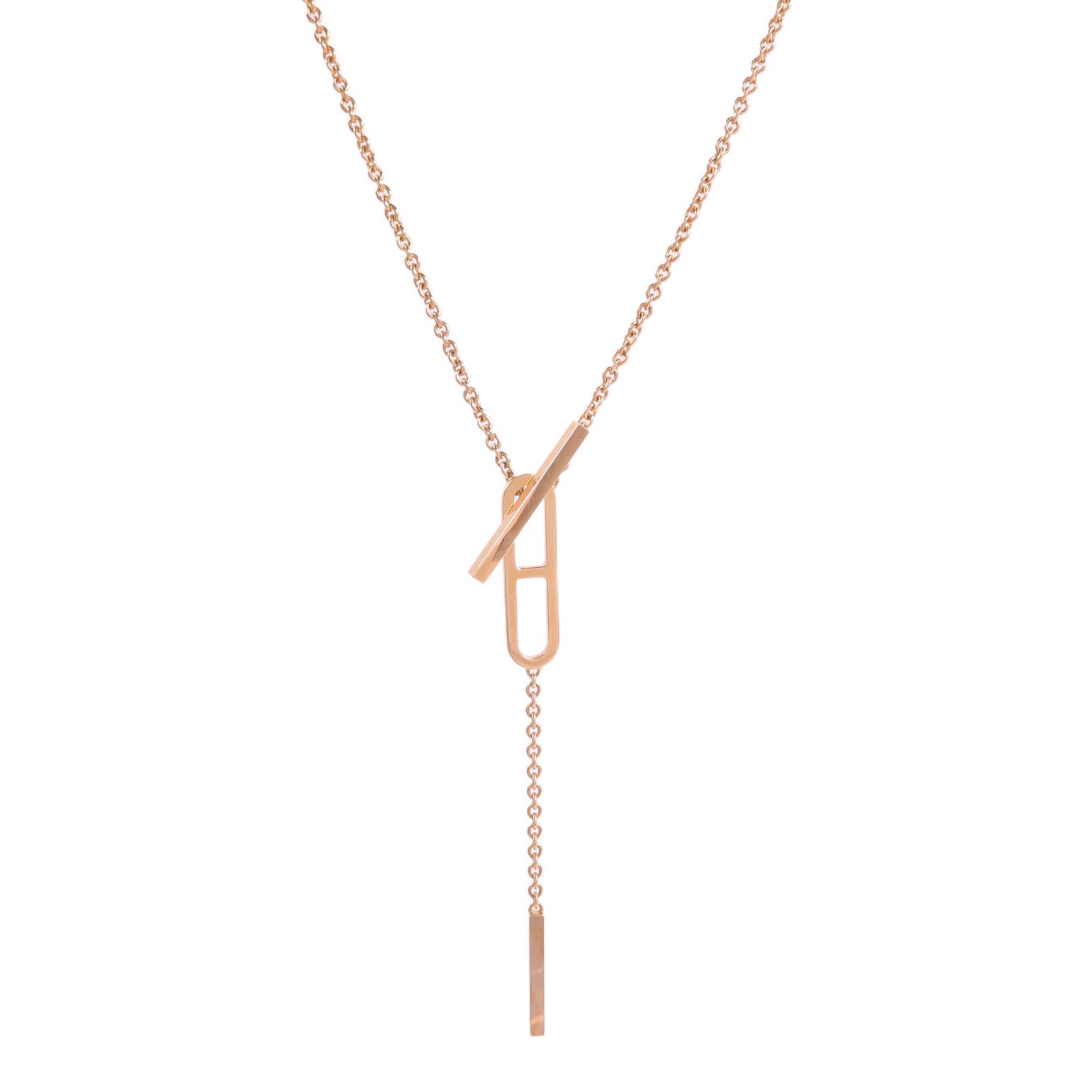 HERMES 18K玫瑰金Chaine d'ancre Necklace項鍊
