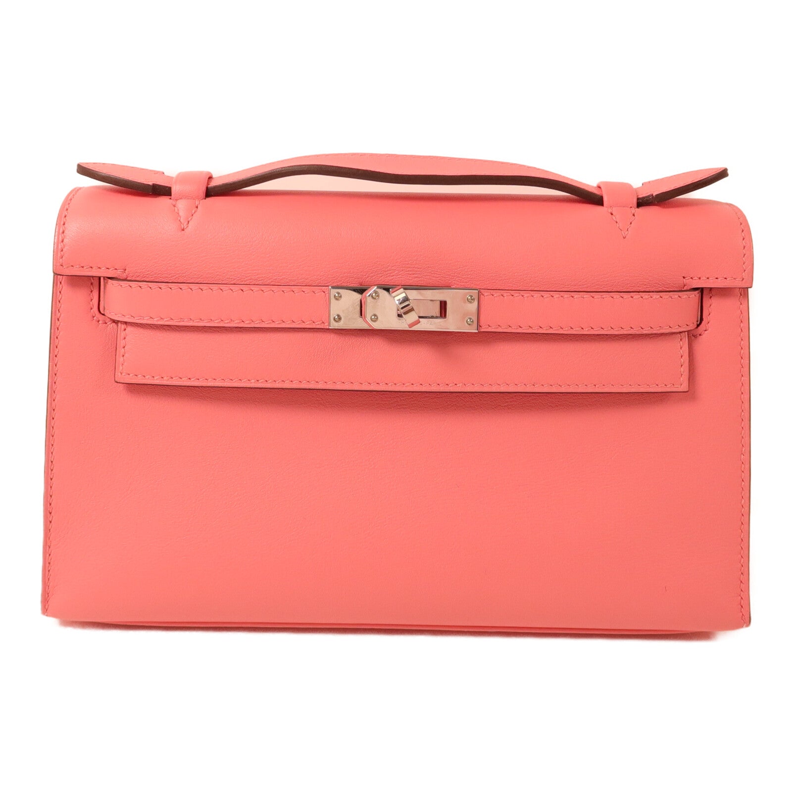 HERMES Swift皮革Kelly Pochette手挽袋Rose d'Ete