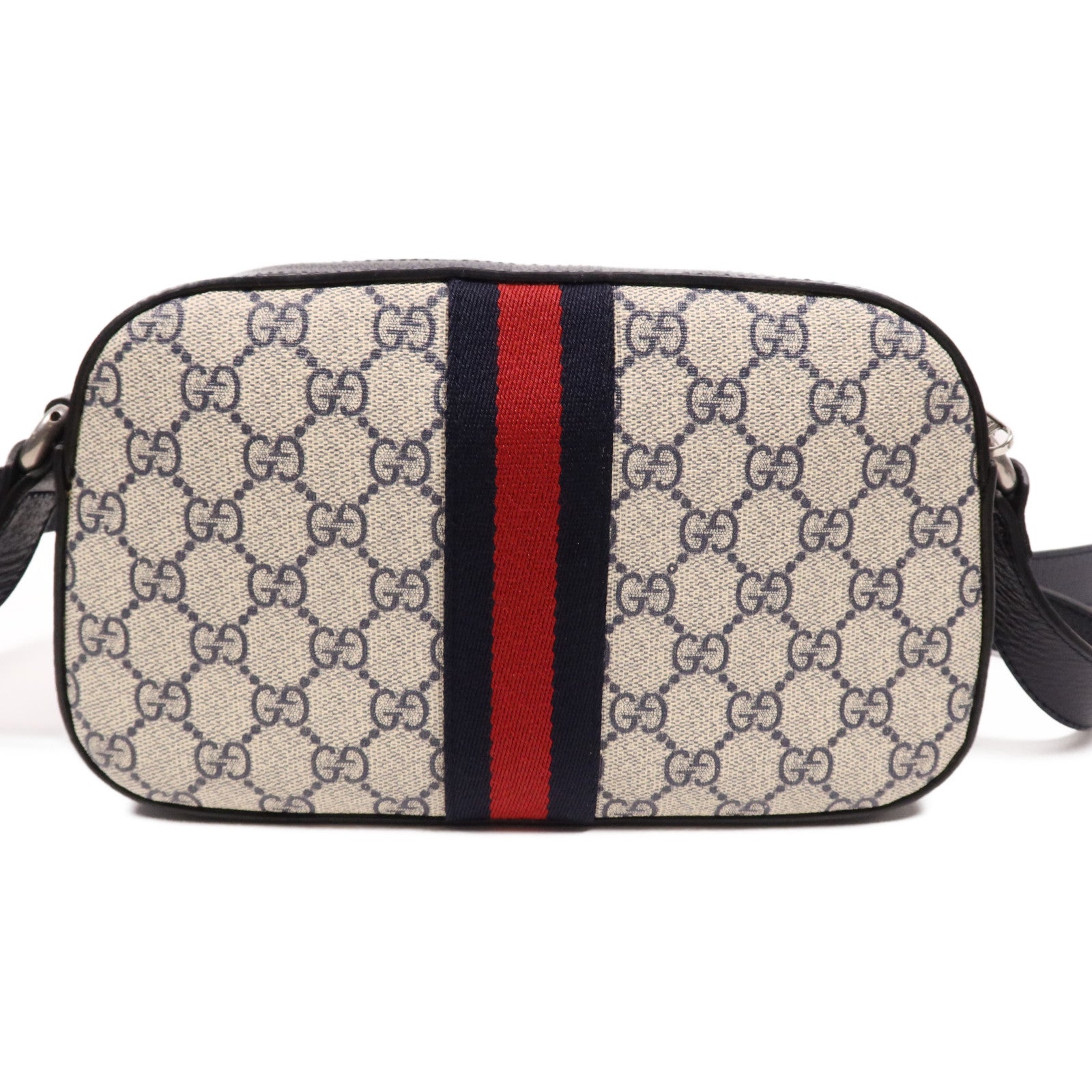GUCCI 塗層帆布Shoulder Bag銀扣肩背袋