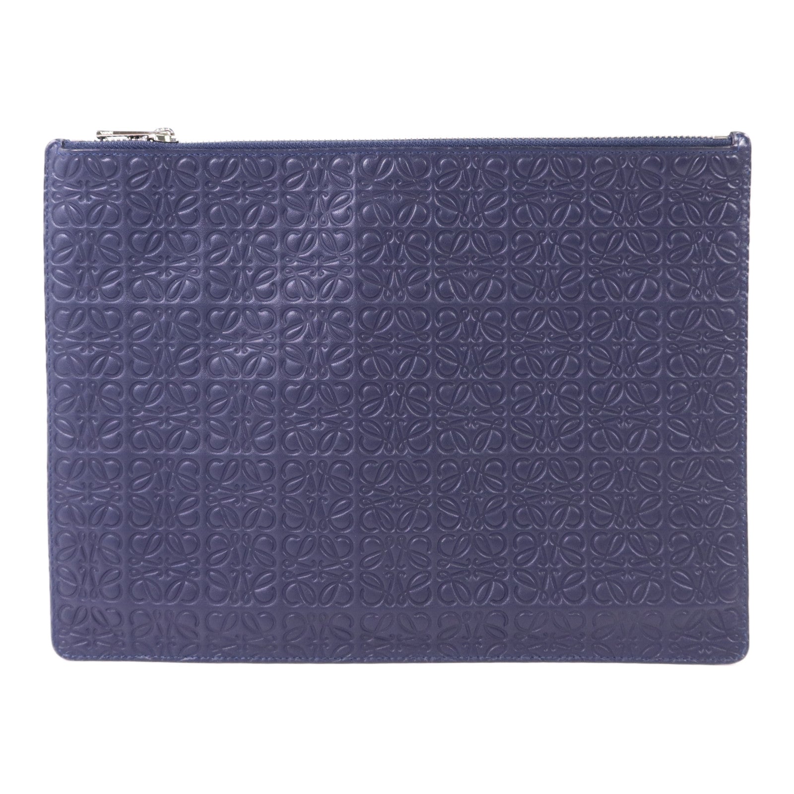 LOEWE 牛皮皮革Pouch銀扣小袋