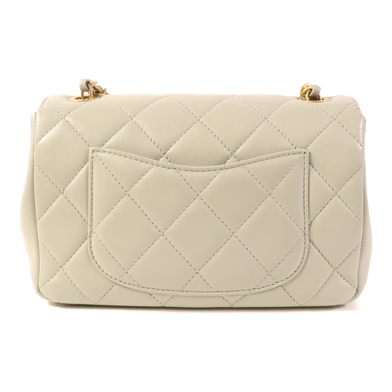 CHANEL 羊皮皮革Chain Shoulder金扣鏈帶肩背袋