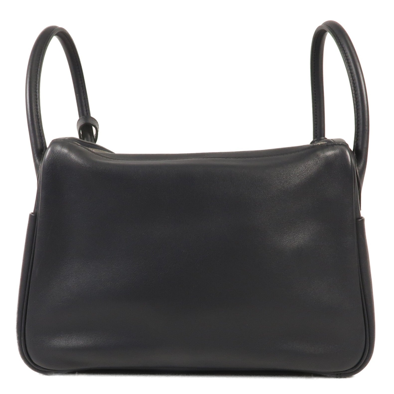 HERMES Swift皮革Lindy 30銀扣肩背袋Bleu Nuit