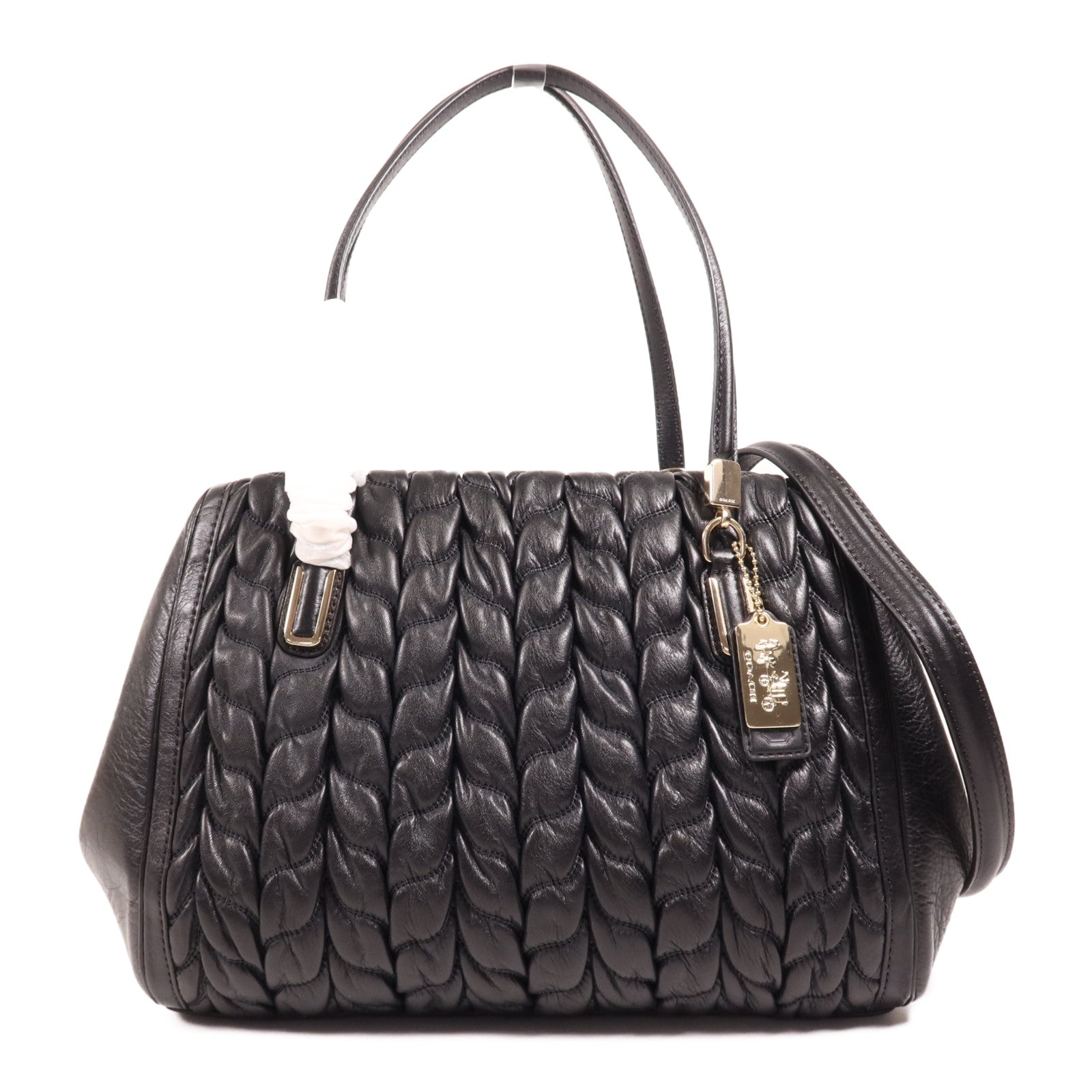 COACH 牛皮皮革2 Way Shoulder金扣手挽肩背兩用袋