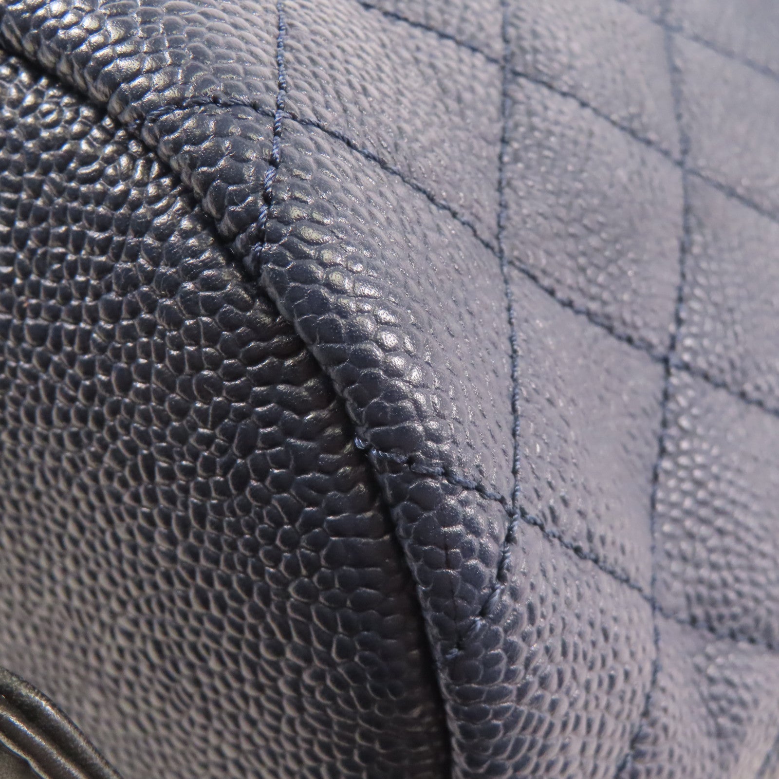 CHANEL CC GHW Filigree Backpack A57090 Calfskin Leather Navy/Black