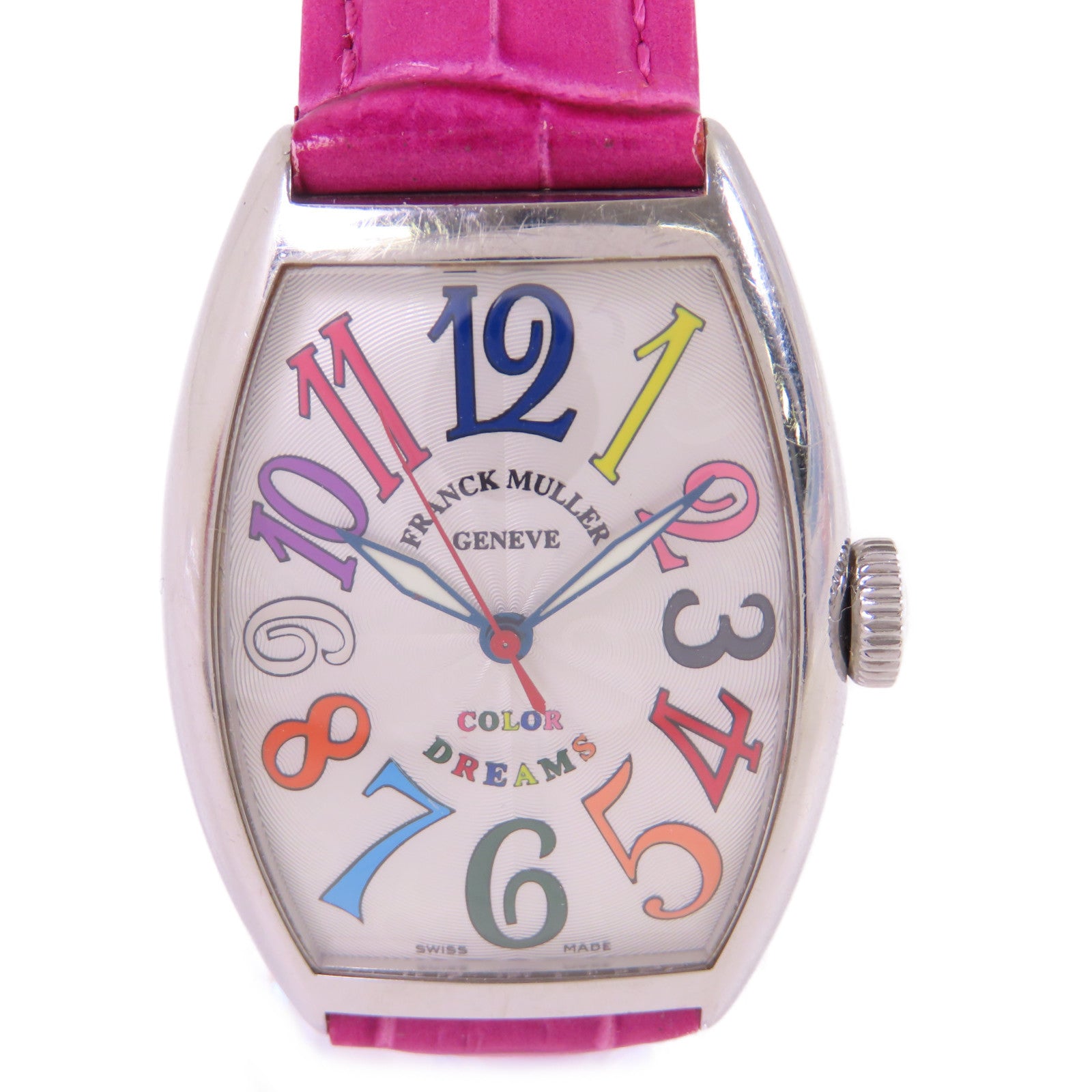 FRANCK MULLER Color Dreams不鏽鋼/鱷魚皮革帶石英機芯手錶貝殼色