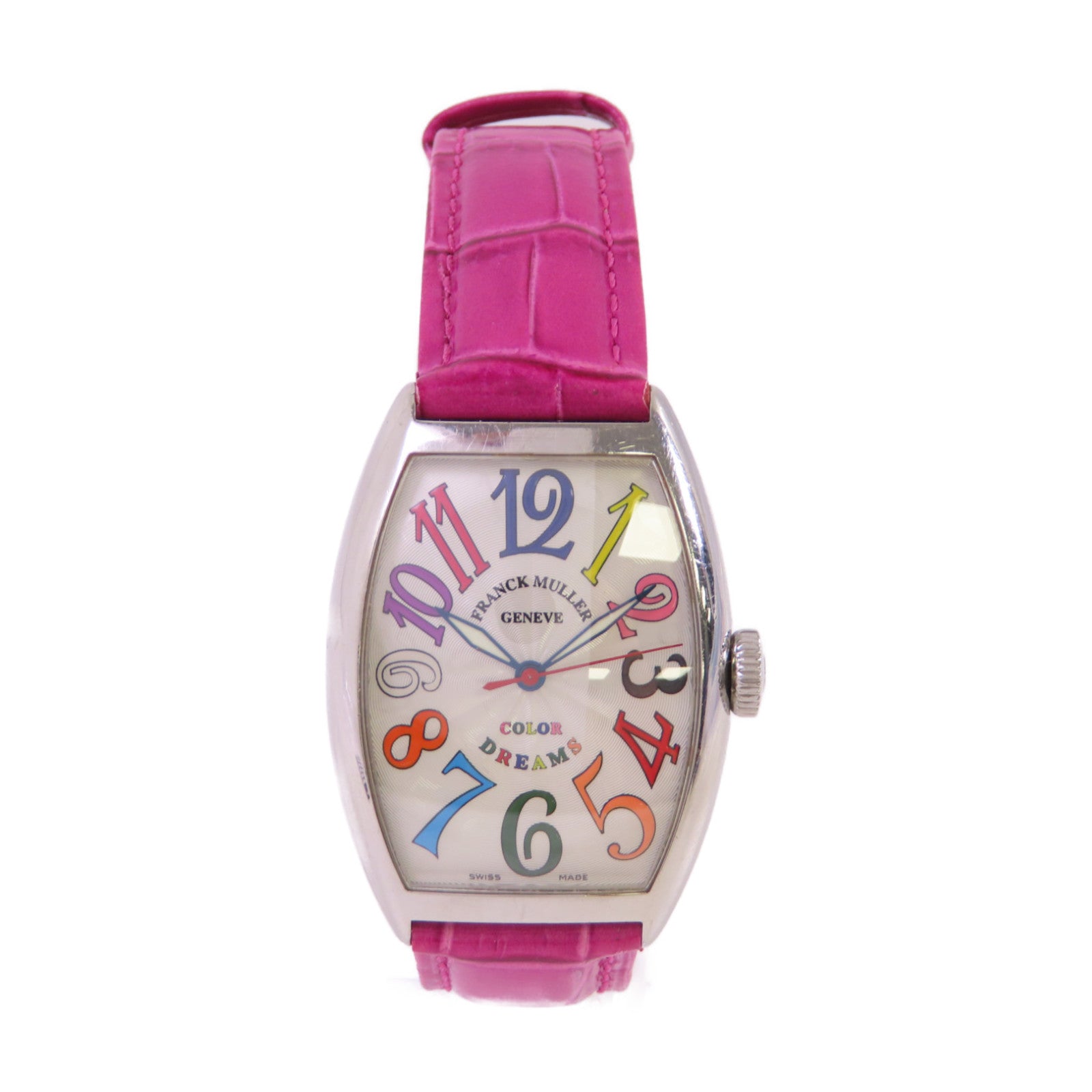 FRANCK MULLER Color Dreams不鏽鋼/鱷魚皮革帶石英機芯手錶貝殼色