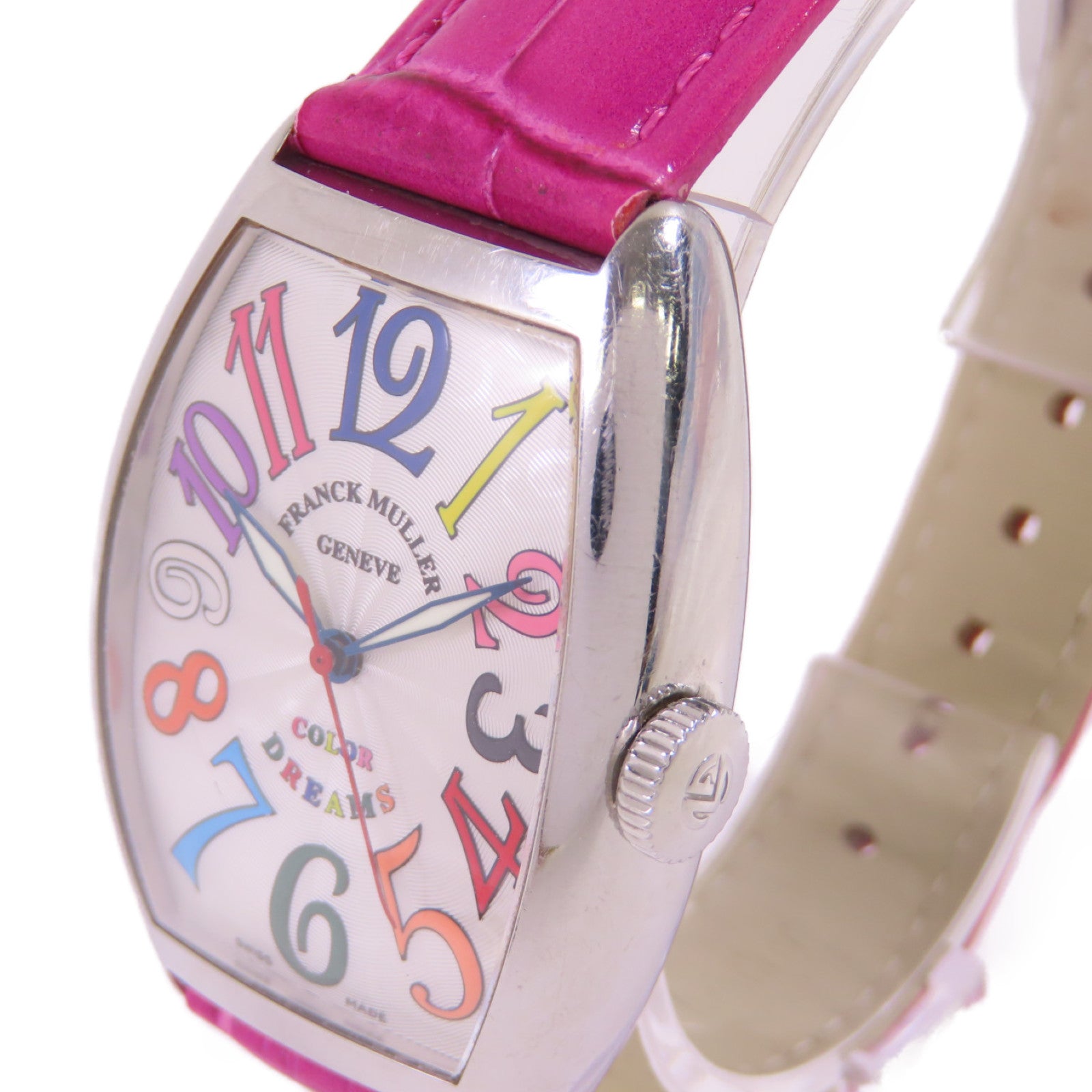 FRANCK MULLER Color Dreams不鏽鋼/鱷魚皮革帶石英機芯手錶貝殼色