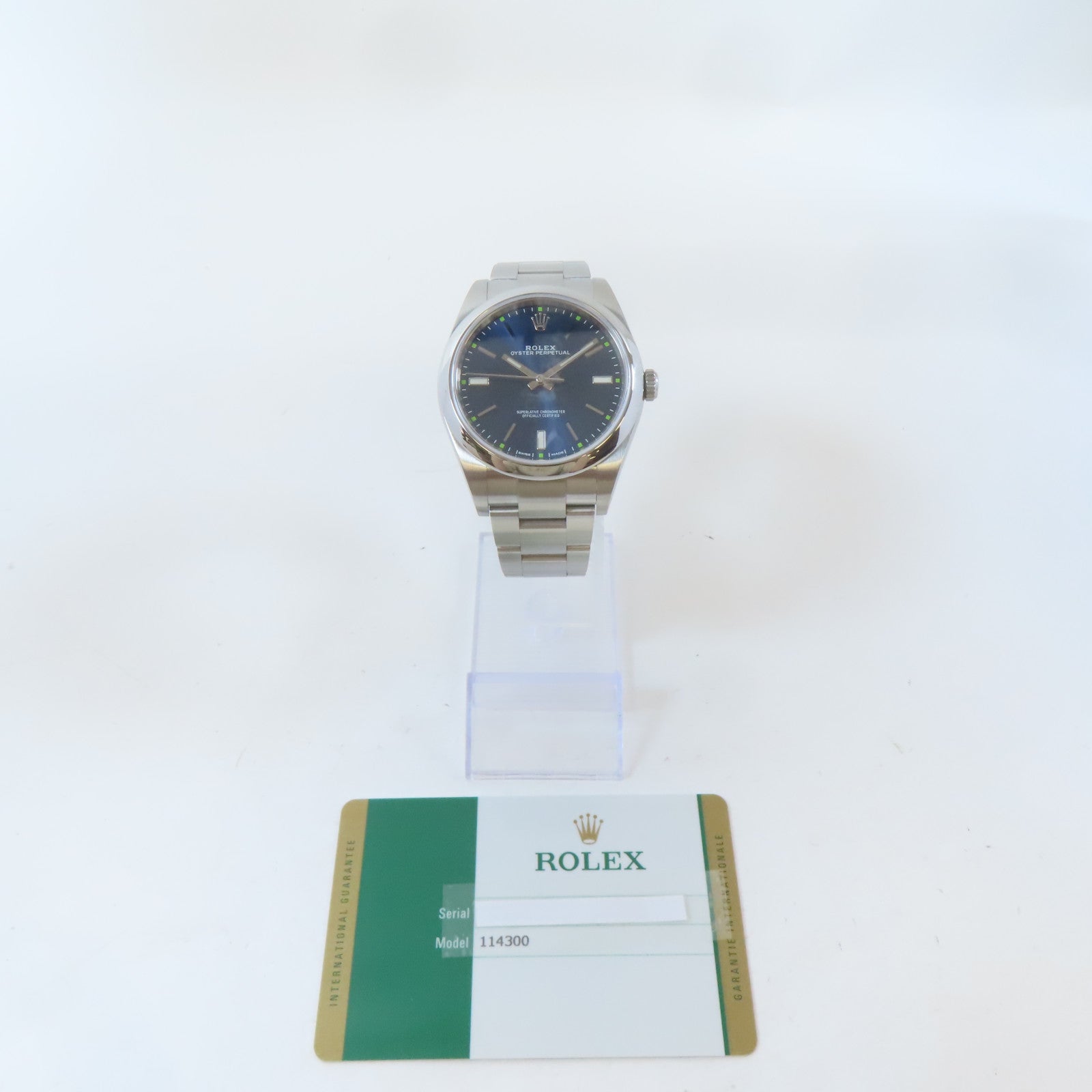ROLEX Oyster Perpetual不鏽鋼手錶自動機芯深藍色