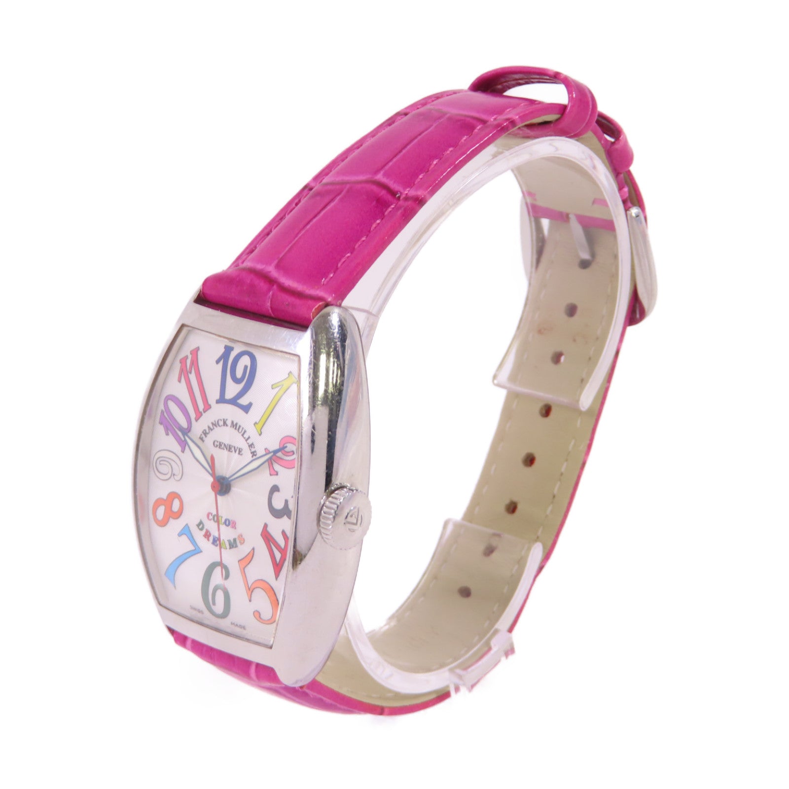 FRANCK MULLER Color Dreams不鏽鋼/鱷魚皮革帶石英機芯手錶貝殼色