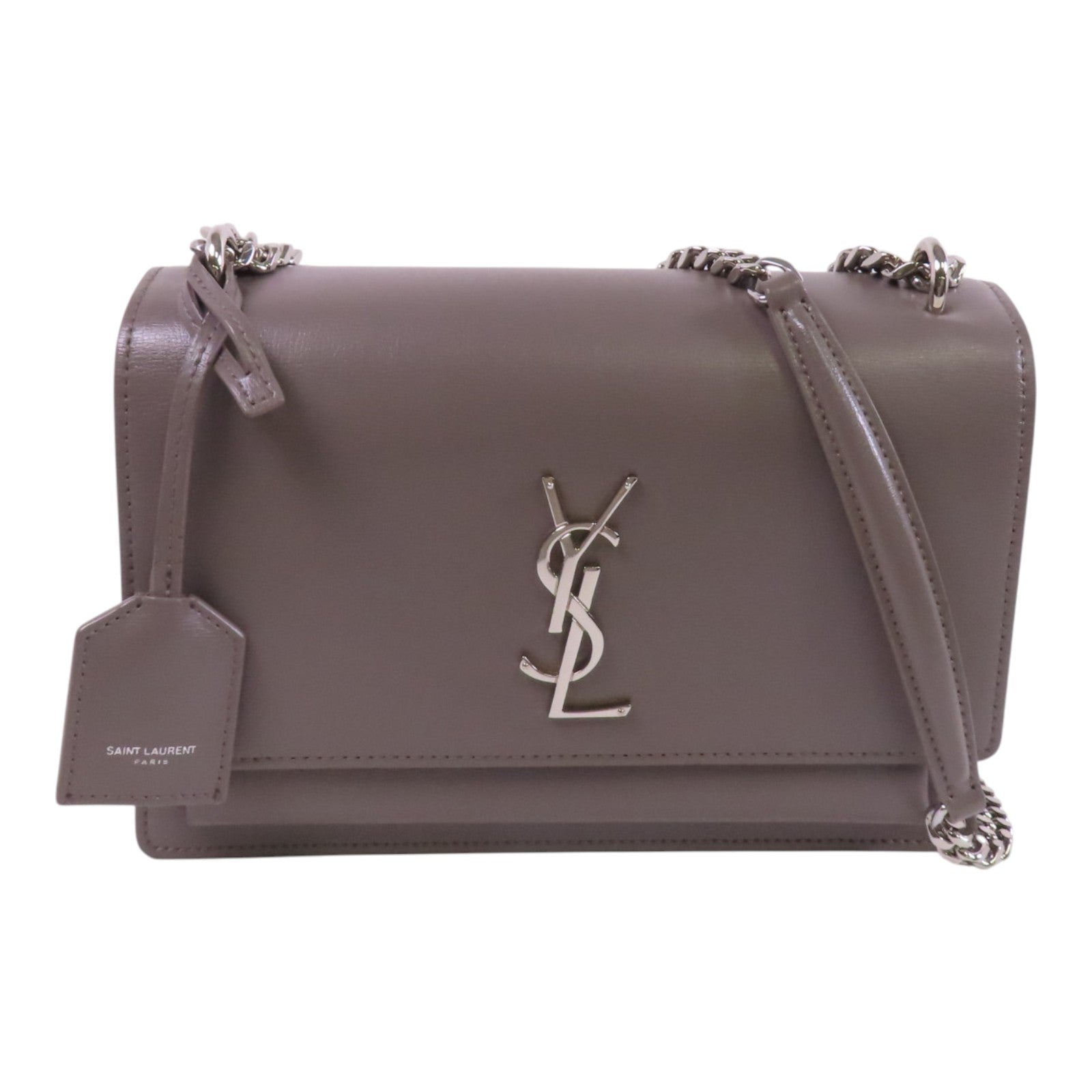 YVES SAINT LAURENT 牛皮皮革Sunset Medium銀扣鏈帶肩背袋