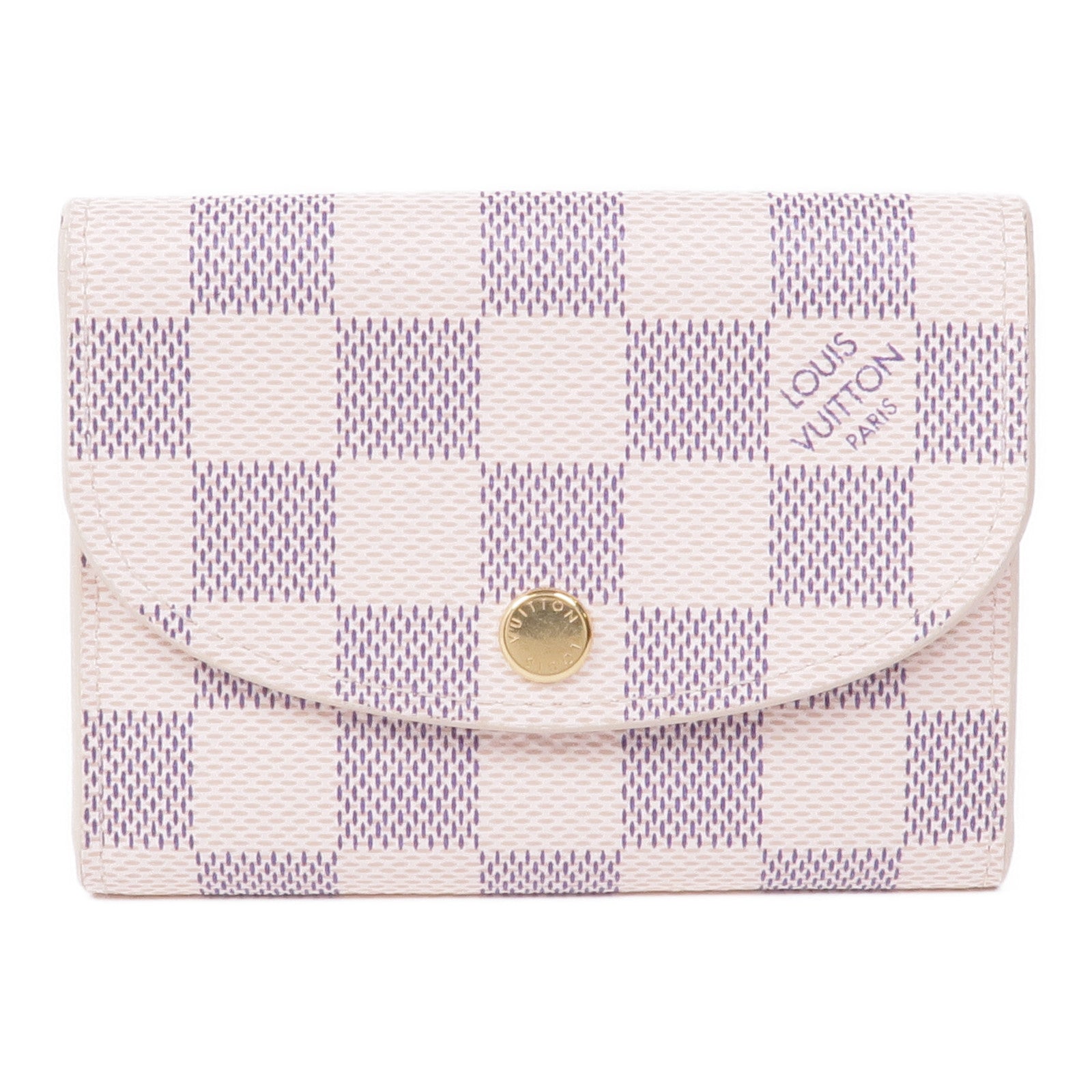 LOUIS VUITTON Damier Azur Rossalie Coin Purse金扣零錢包