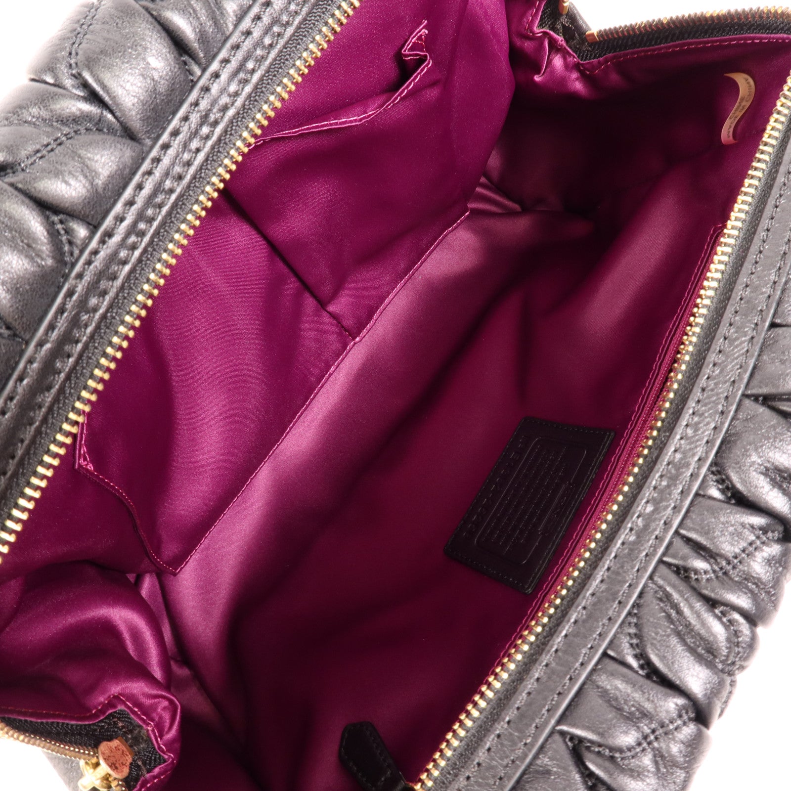 COACH 牛皮皮革2 Way Shoulder金扣手挽肩背兩用袋