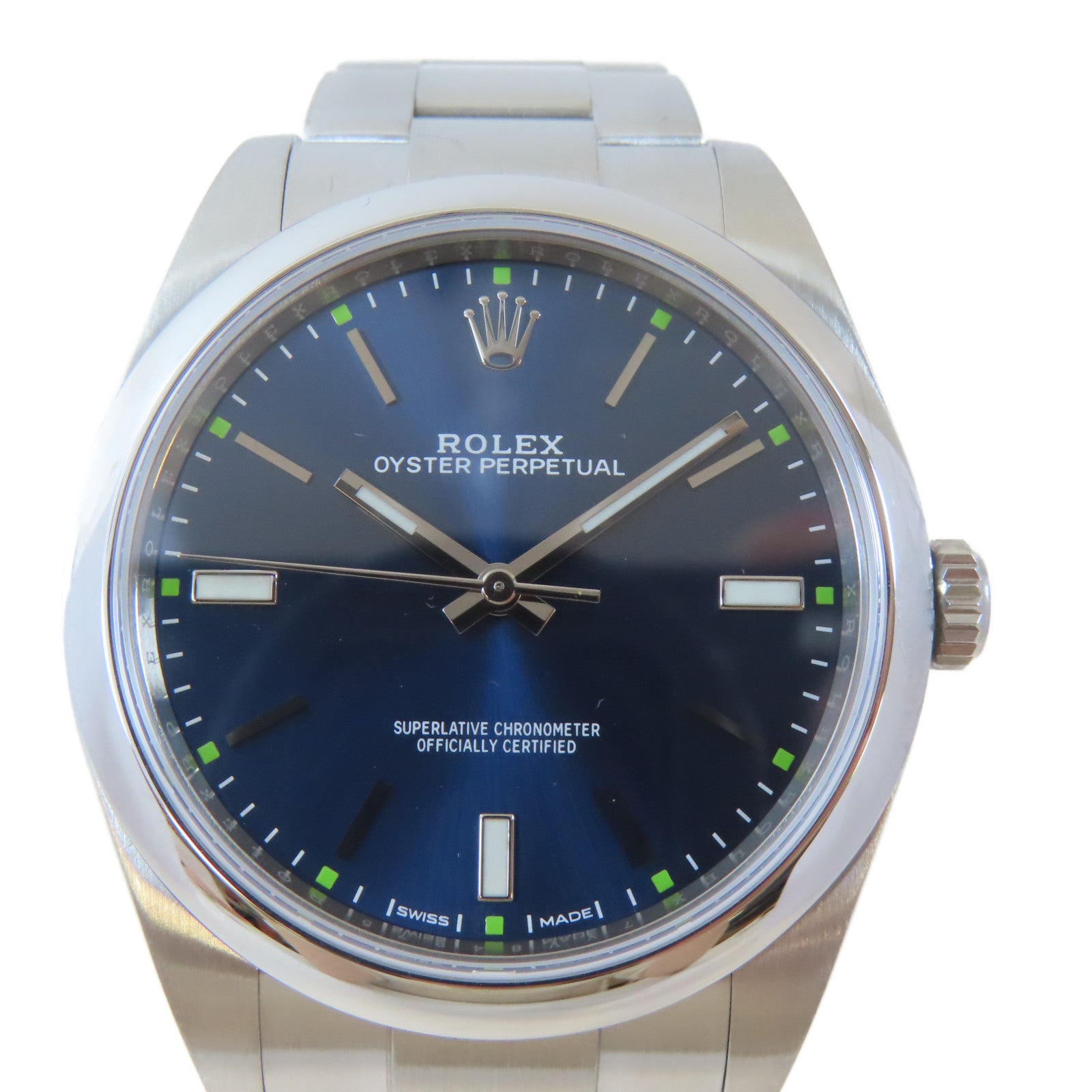 ROLEX Oyster Perpetual不鏽鋼手錶自動機芯深藍色