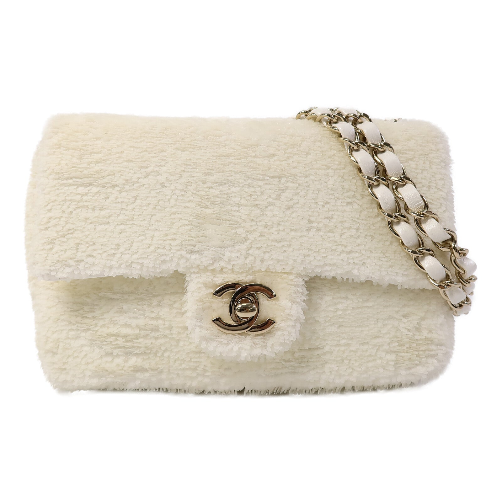 CHANEL 珠片Mini Classic 20鏈帶肩背袋