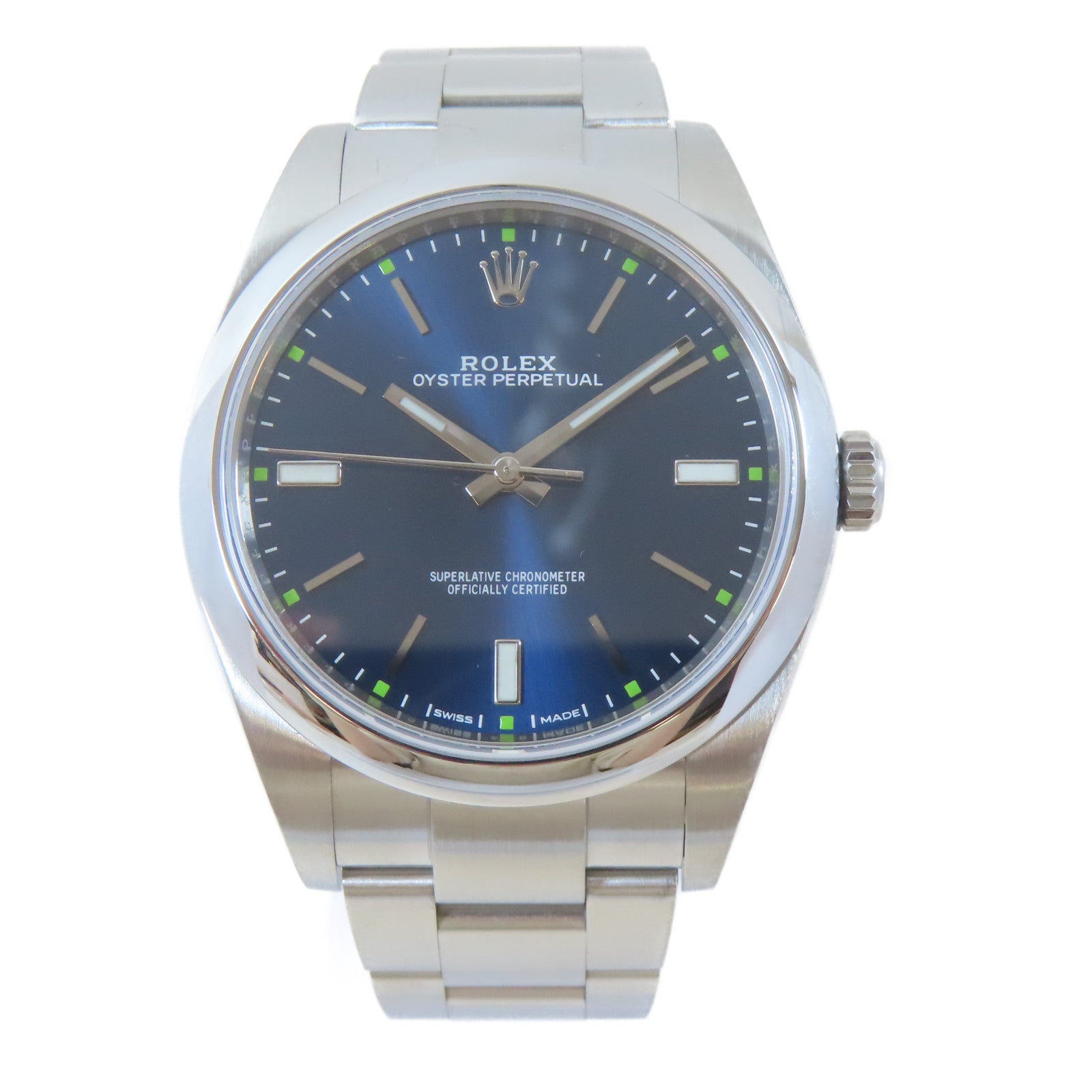 ROLEX Oyster Perpetual不鏽鋼手錶自動機芯深藍色