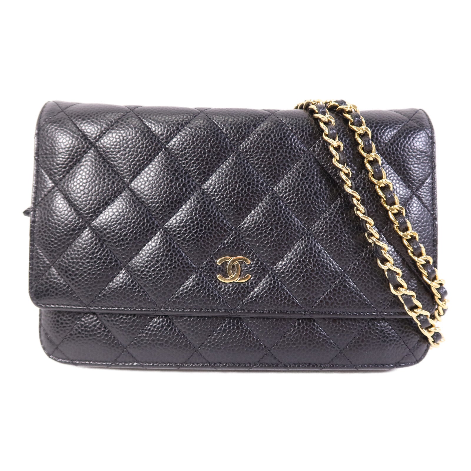 CHANEL 牛皮皮革WOC Wallet On Chain金扣鏈帶肩背袋