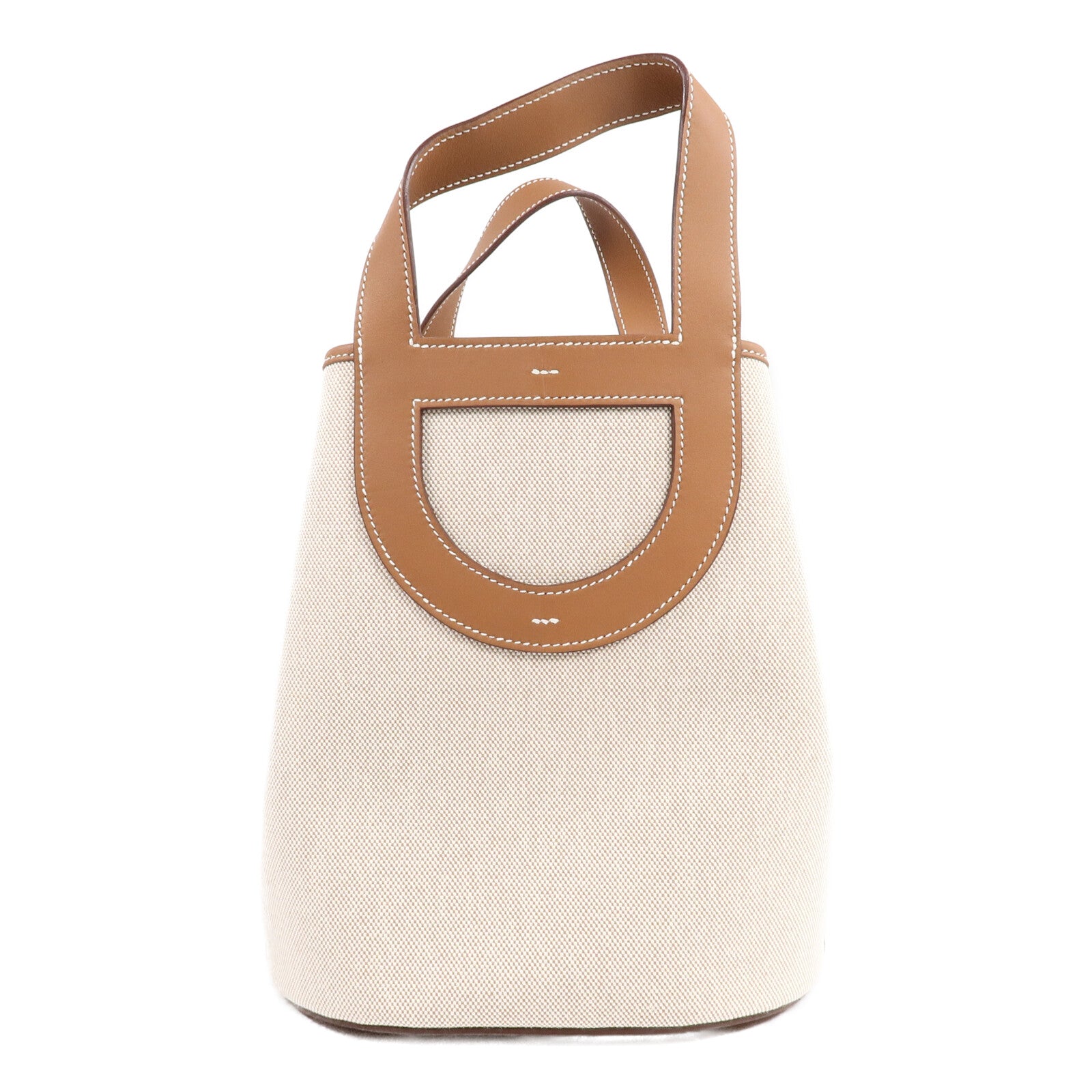 HERMES Toile H/Swift皮革In The Loop 23手挽袋Gold