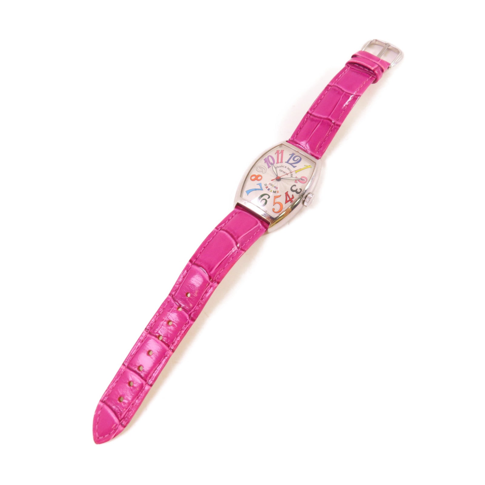 FRANCK MULLER Color Dreams不鏽鋼/鱷魚皮革帶石英機芯手錶貝殼色