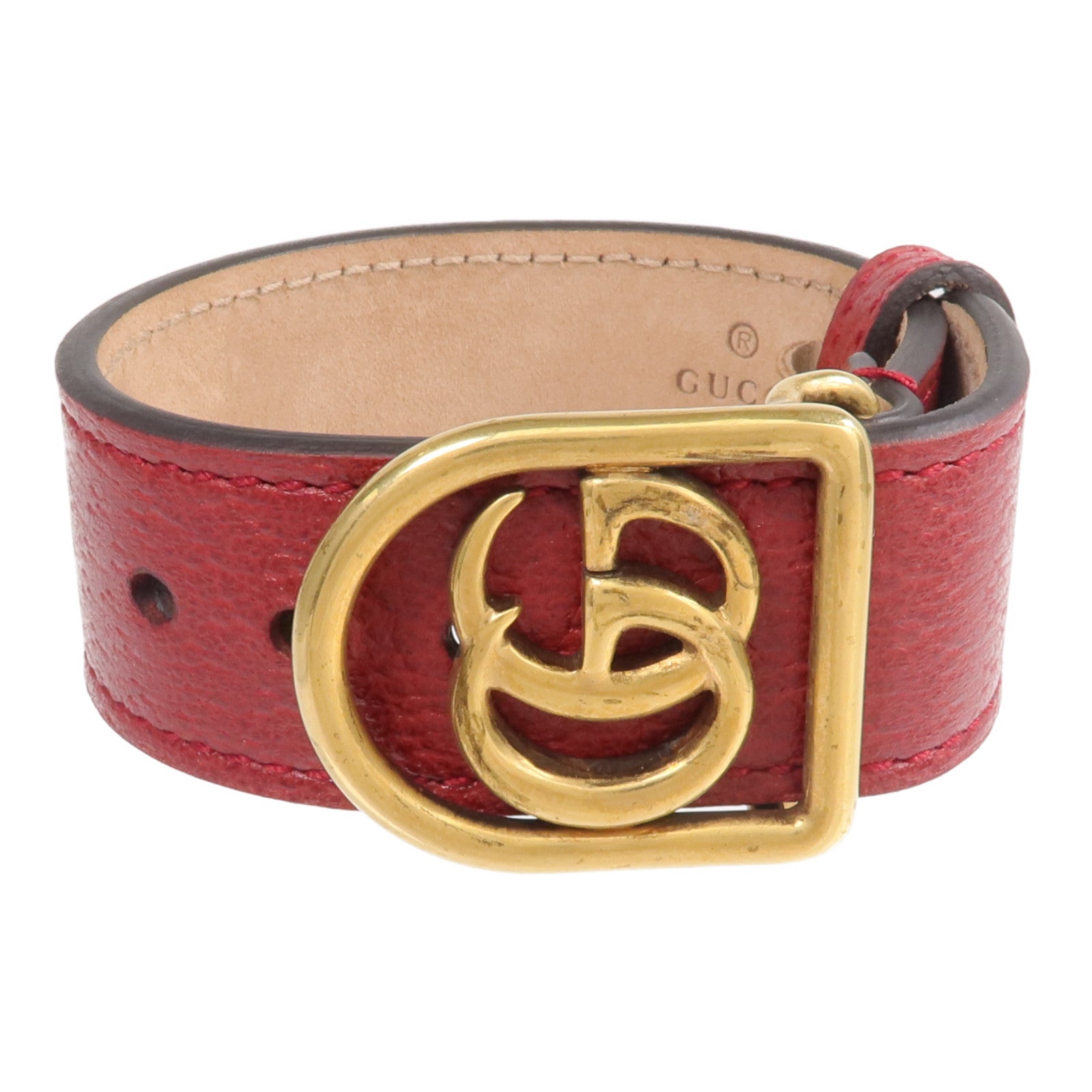 GUCCI 【激減優惠】牛皮皮革GG Marmont金扣手鏈