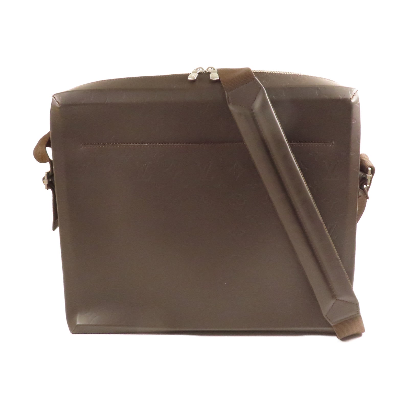 LOUIS VUITTON Monogram Glace Steve銀扣鏈帶肩背袋