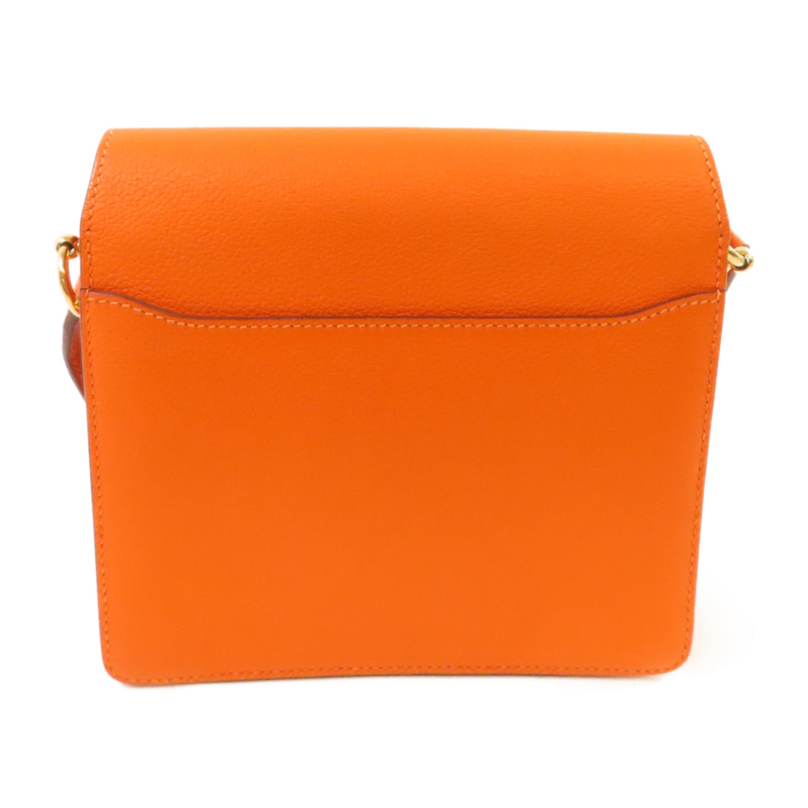 HERMES Evercolor皮革Roulis Mini Shoulder Bag金扣肩背袋9J Feu fire orange/火橘色