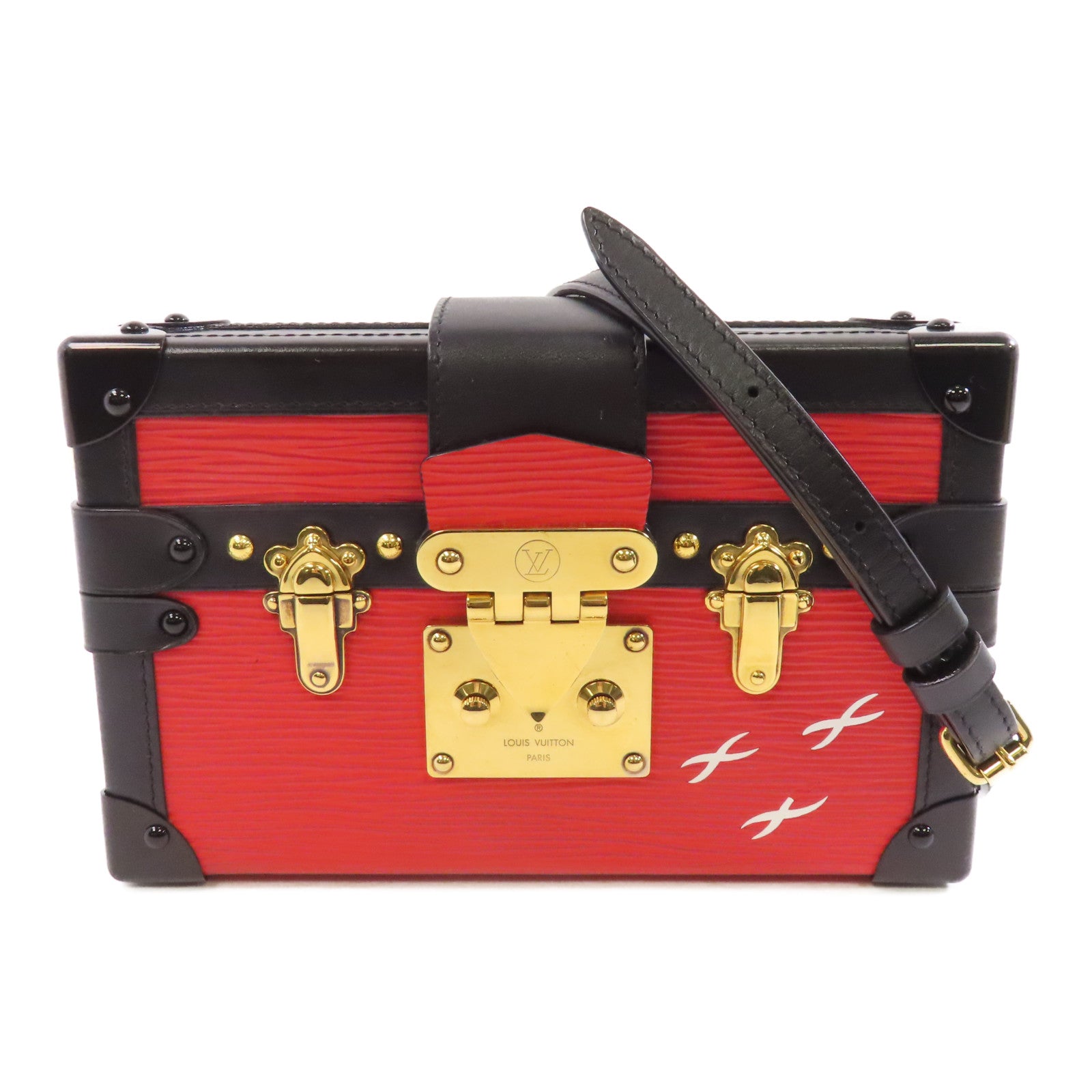 LOUIS VUITTON (PRICE DOWN) LV GHW Petite Malle Shoulder Bag M50013 Epi Black