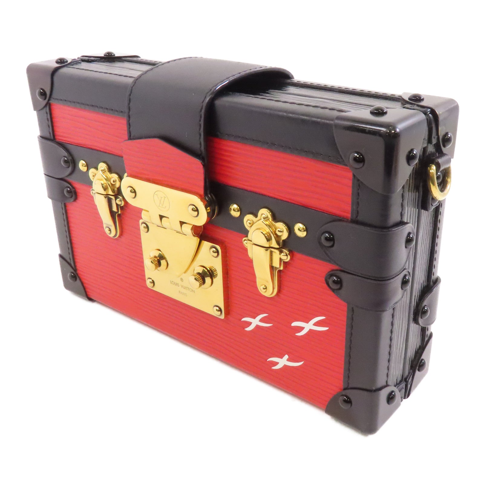 LOUIS VUITTON (PRICE DOWN) LV GHW Petite Malle Shoulder Bag M50013 Epi Black