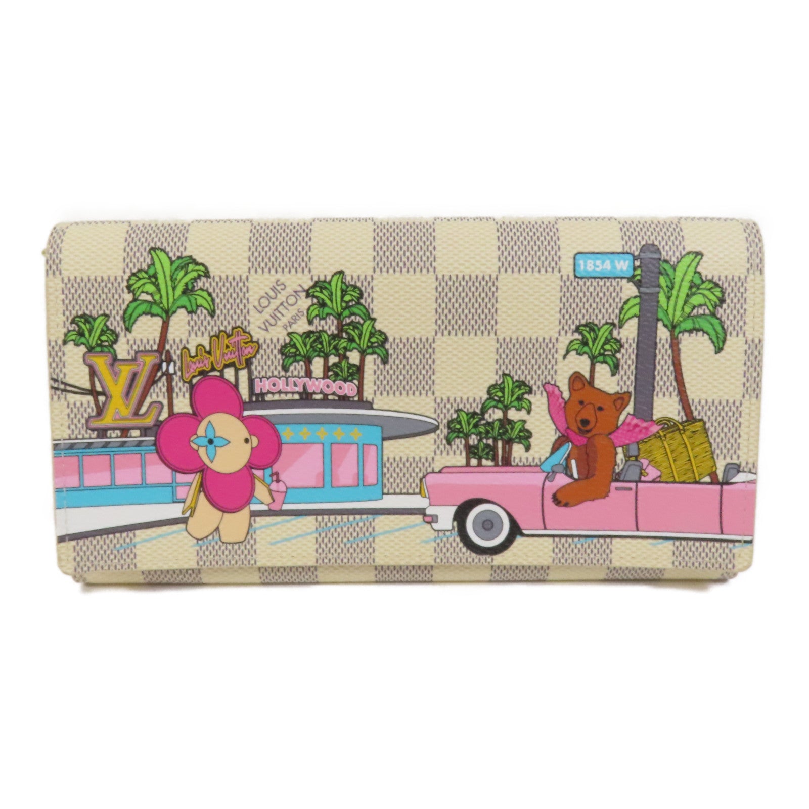 LOUIS VUITTON 【激減優惠】Damier Azur Vivienne Holiday金扣長銀包