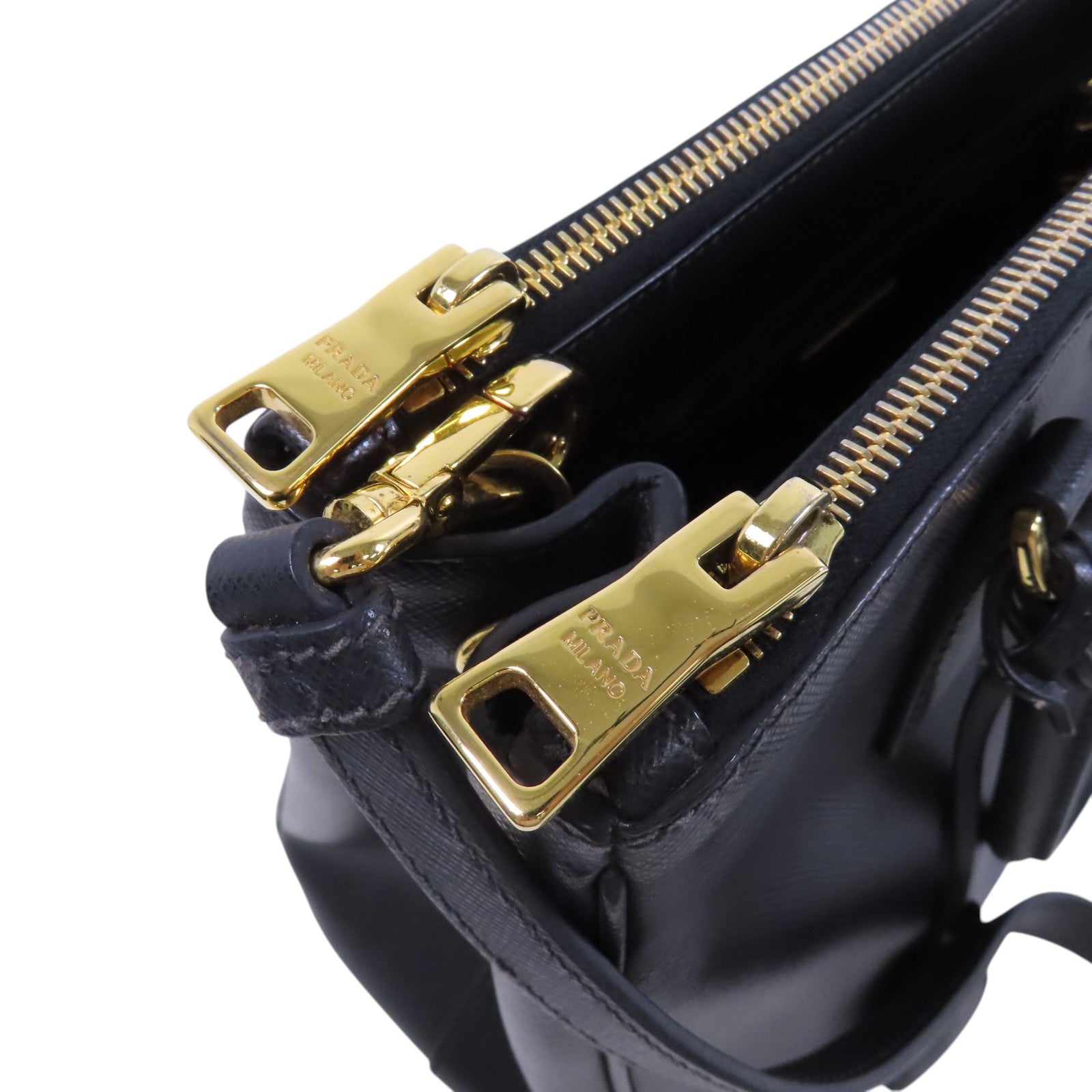 PRADA Saffiano皮革2Way Shoulder金扣手挽肩背兩用袋