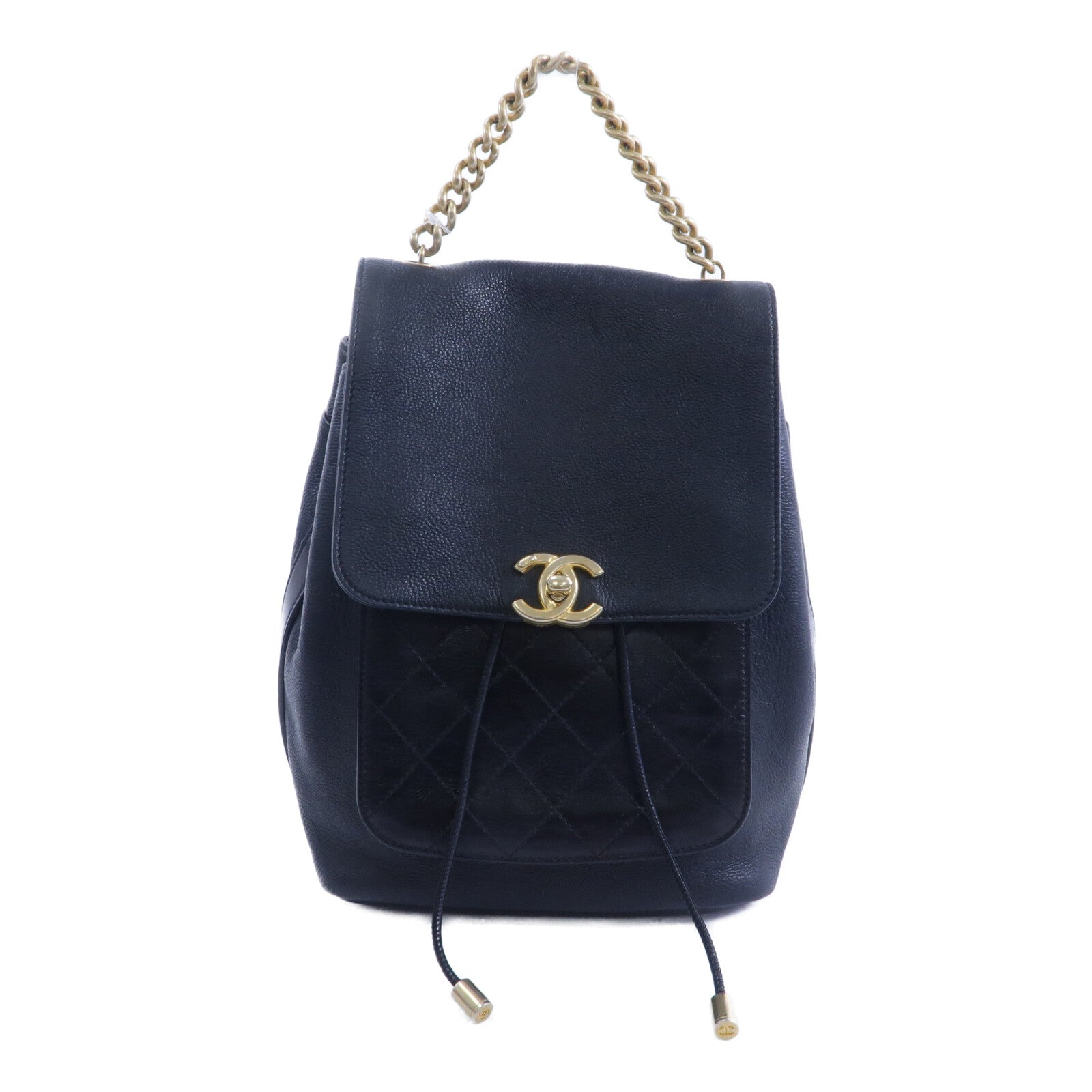 CHANEL 牛皮皮革Backpack鏈帶背包