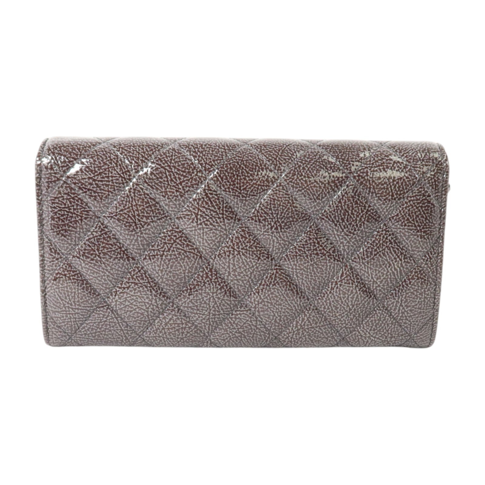 CHANEL 【激減優惠】漆皮皮革Long Wallet銀扣長錢包