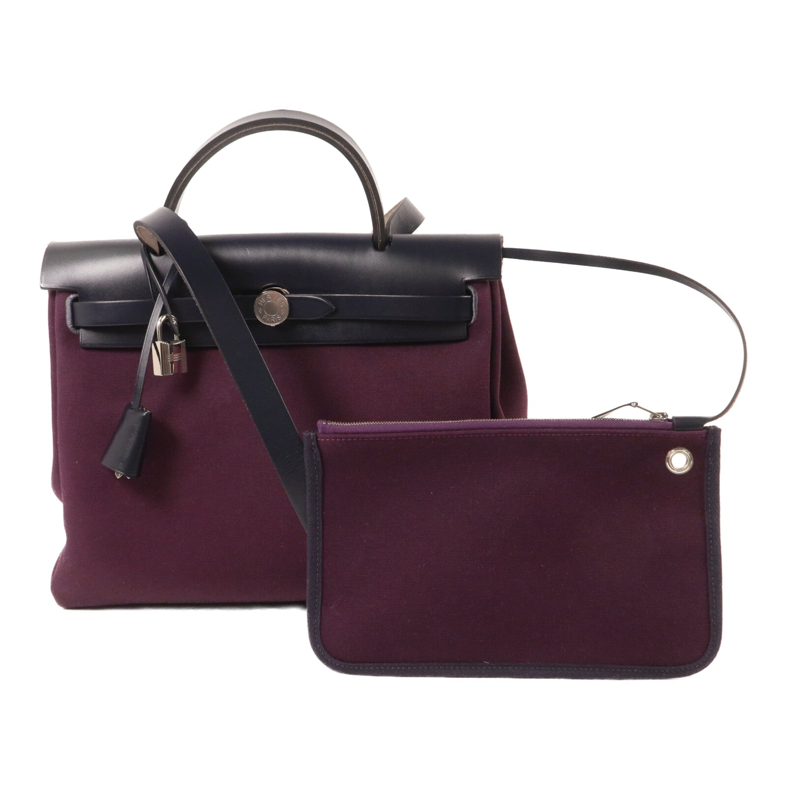 HERMES 帆布Herbag PM手挽肩背兩用袋Cassis