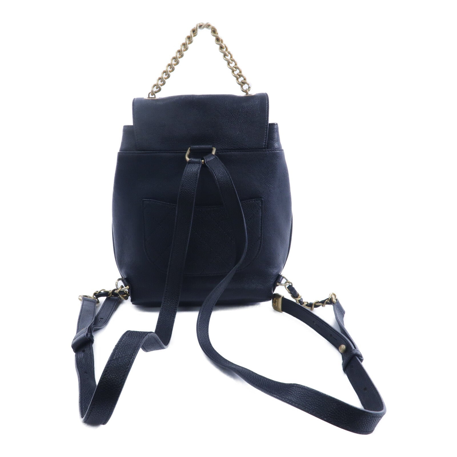CHANEL 牛皮皮革Backpack鏈帶背包