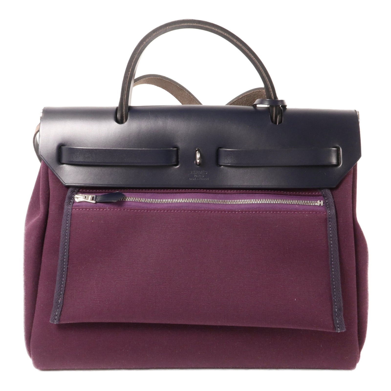HERMES 帆布Herbag PM手挽肩背兩用袋Cassis