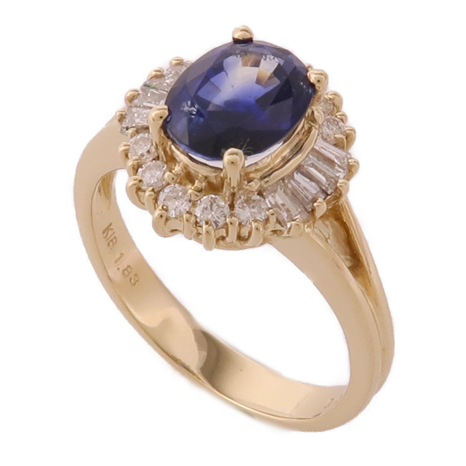 JEWELRY Sapphire/Diamond Ring 18K Yellow Gold US#6.25