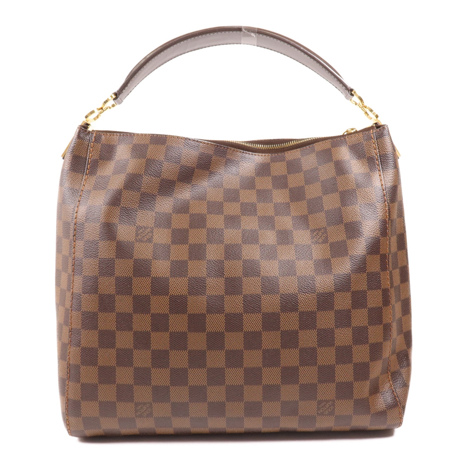 LOUIS VUITTON Damier Portobello PM金扣手挽袋