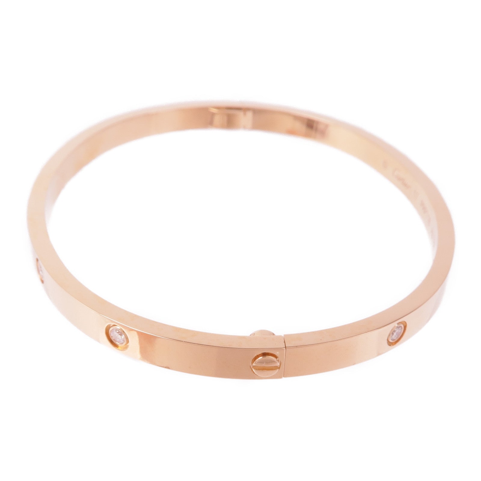 CARTIER 18K玫瑰金Love Bracelet鑽石手鏈Cartier#17