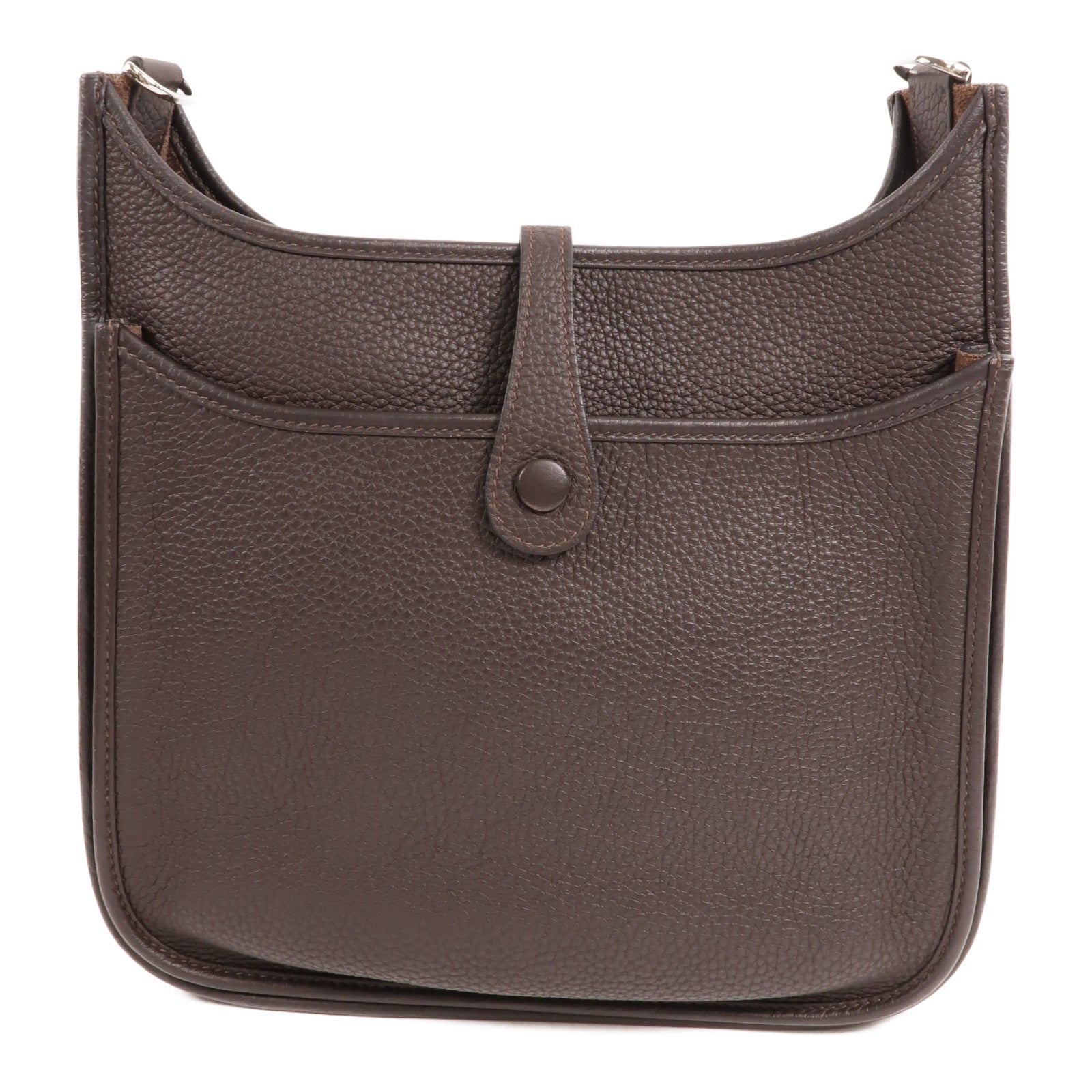 HERMES Clemence皮革Evelyne PM肩背袋Cacao