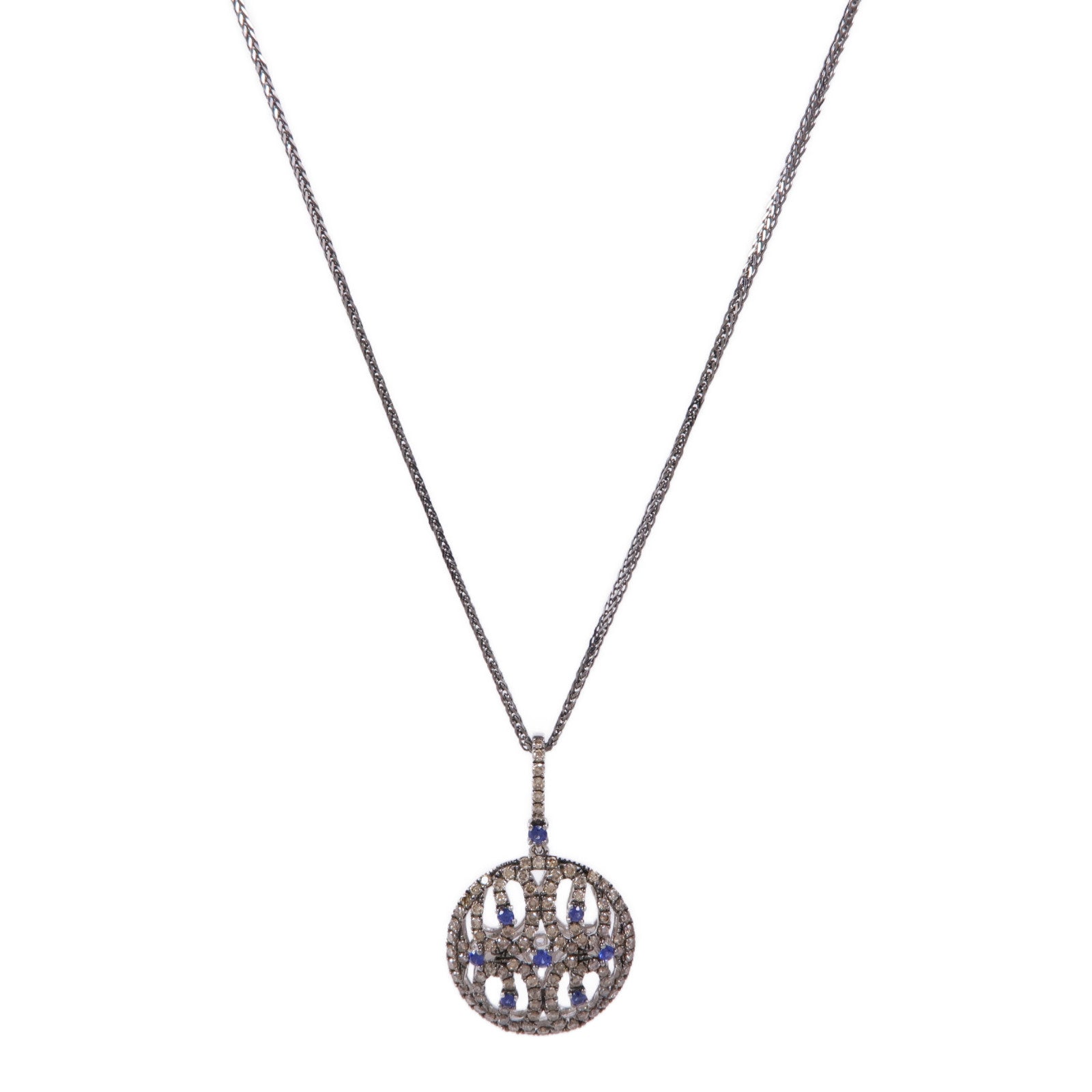 JEWELRY 【激減優惠】18K白金Sapphire/Diamond Necklace藍寶石/鑽石項鍊