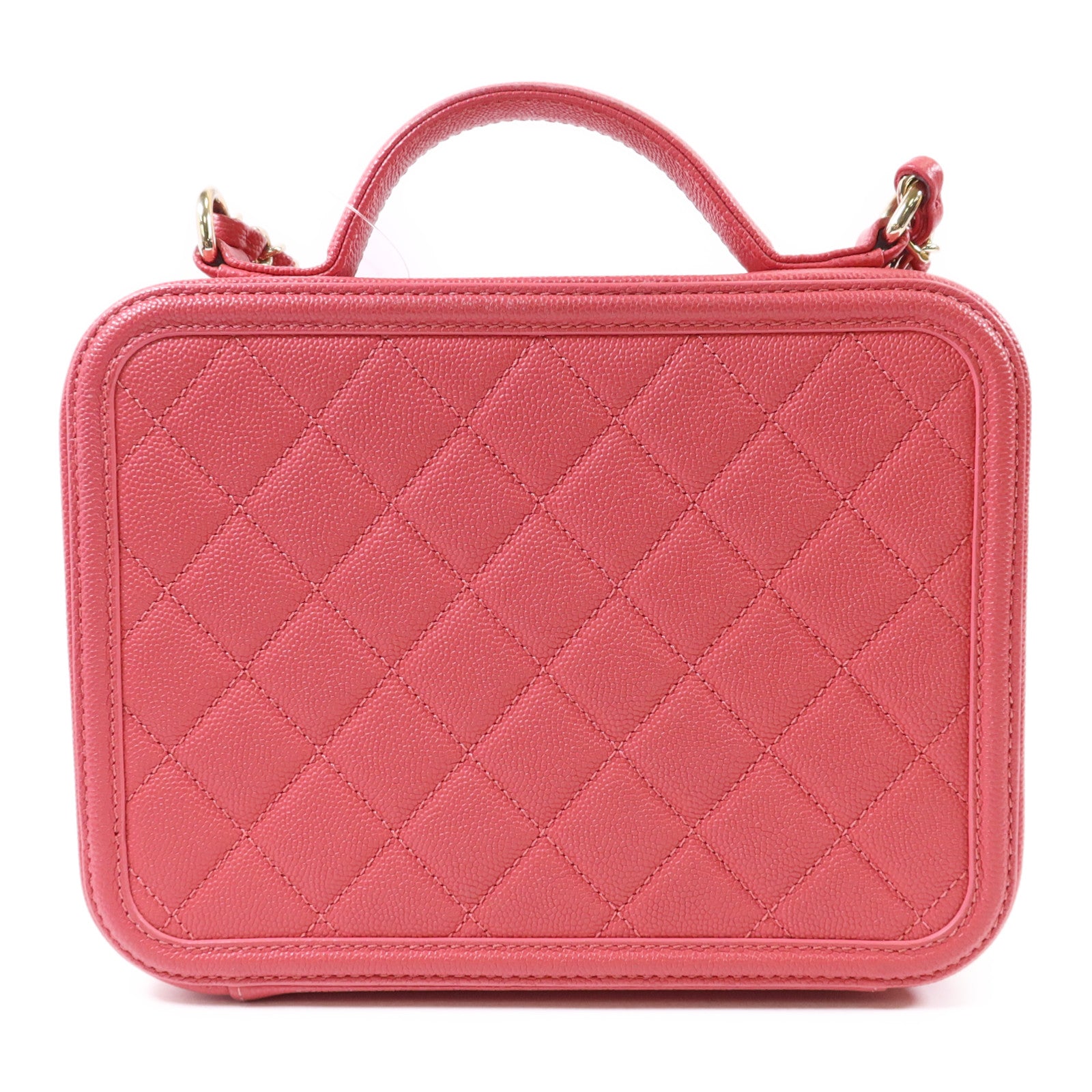 CHANEL 牛皮皮革Vanity Case金扣手挽肩背兩用袋